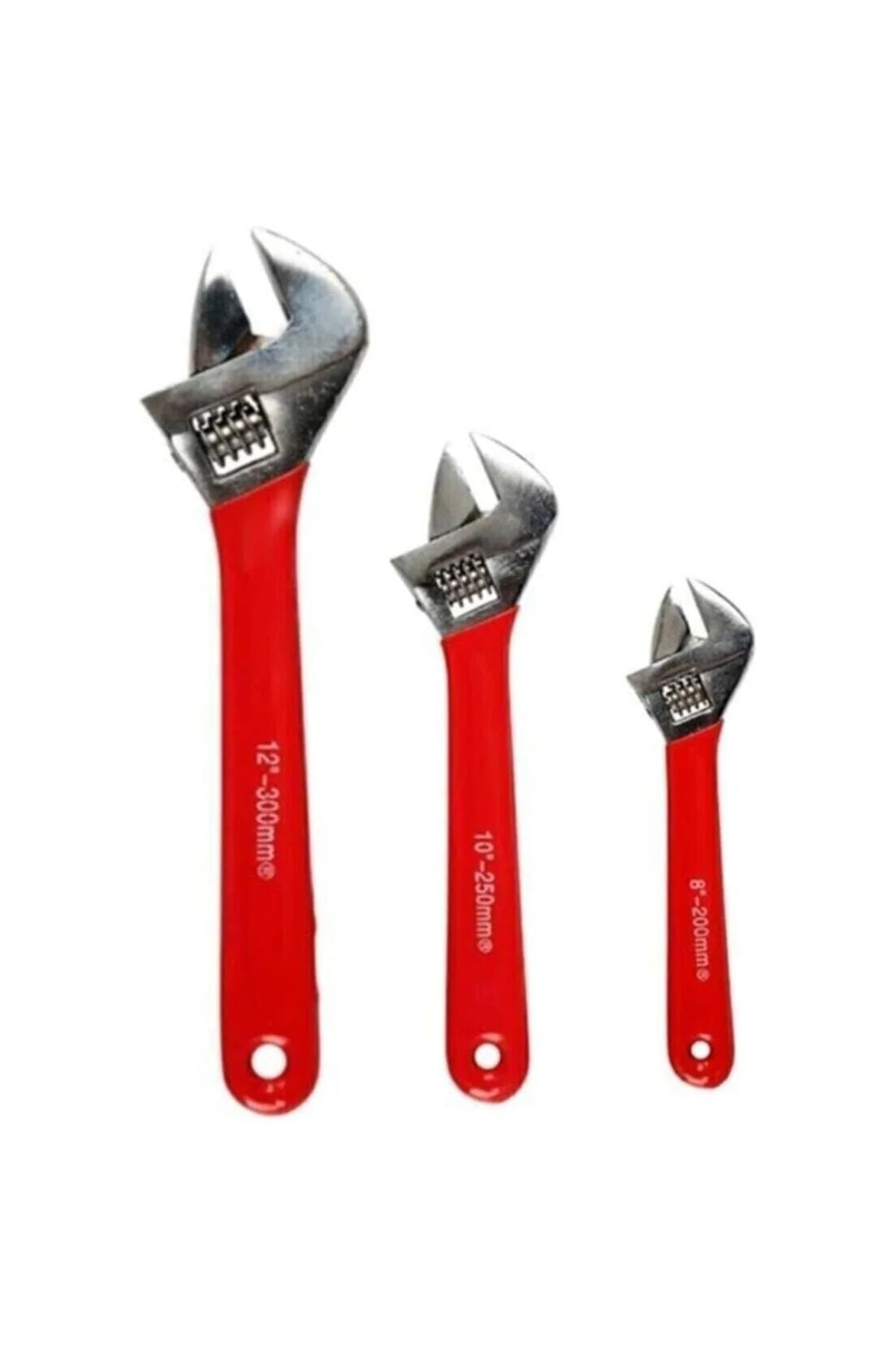Kurbağacık Ingiliz Anahtarı Seti Takımı 8" 10" 12 Ayarlı Anahtar Set (SARI-KIRMIZI-YEŞİL-TU