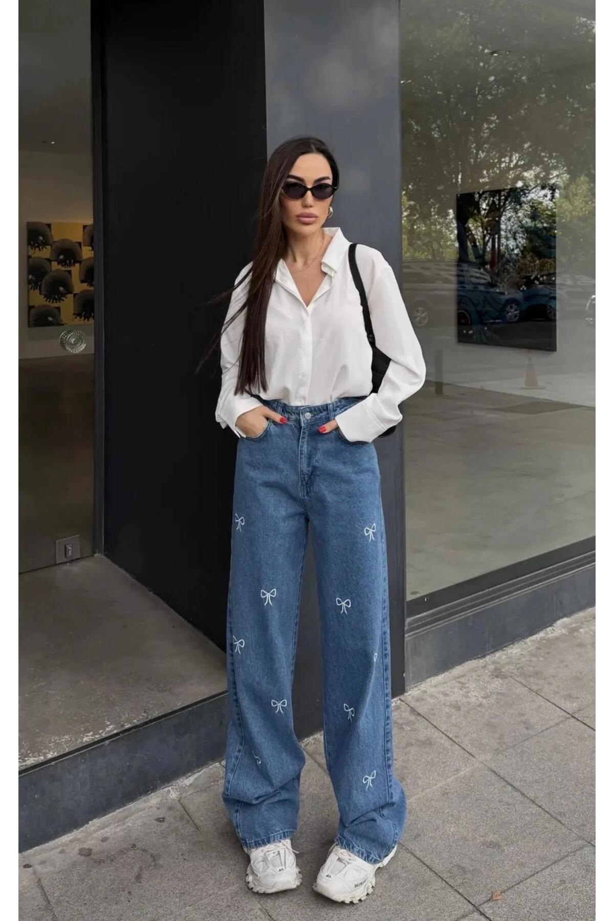 KURDELE NAKIŞLI BAGGY JEAN