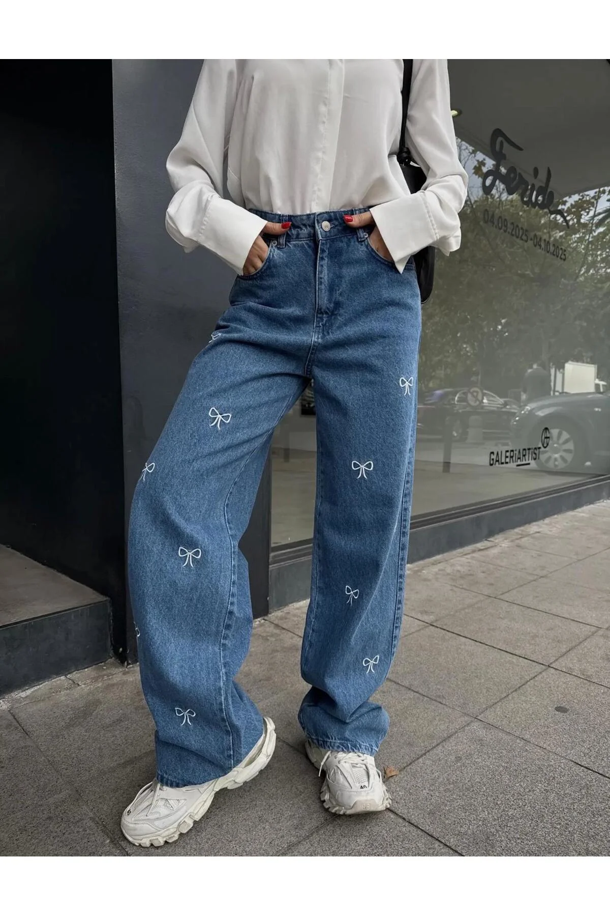 KURDELE NAKIŞLI BAGGY JEAN