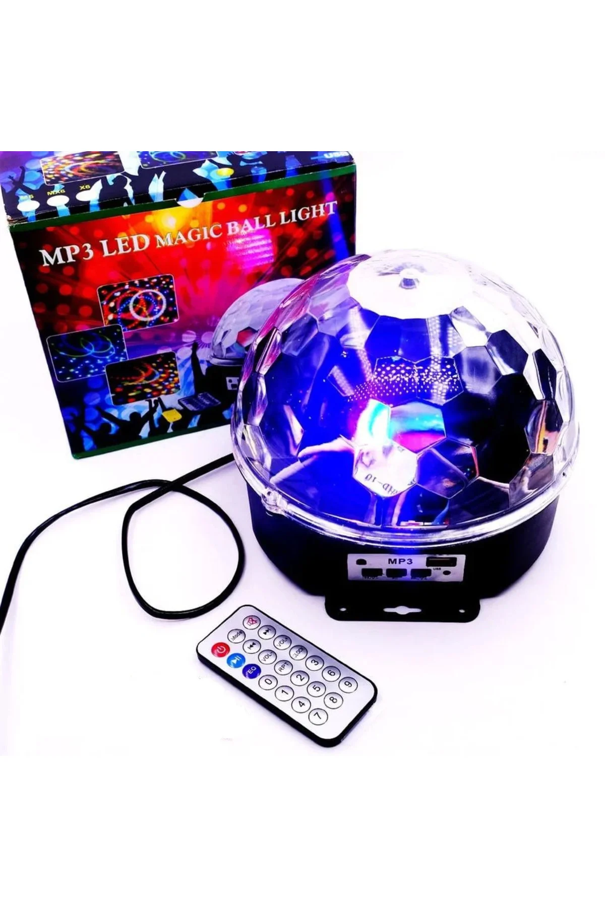 Küre Disko Topu Müzik Çalar Renkli Lazer Işıklı Bluetooth