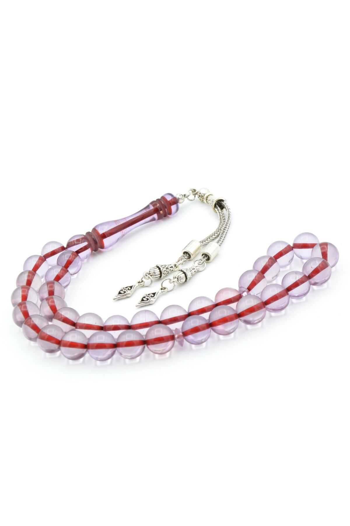 Küre Kesim Kokulu Mor Toz Kehribar Tesbih 10 Mm