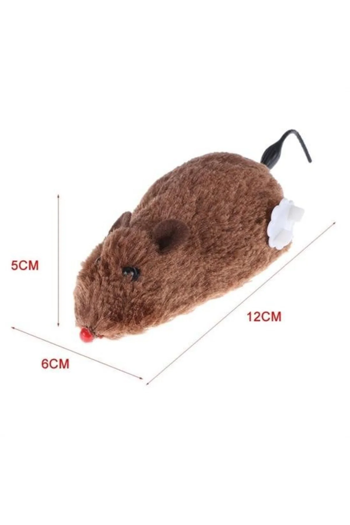 Kurmalı Kedi Eğitim Oyuncağı Tüylü Peluş Fare Yakalama İnteraktif