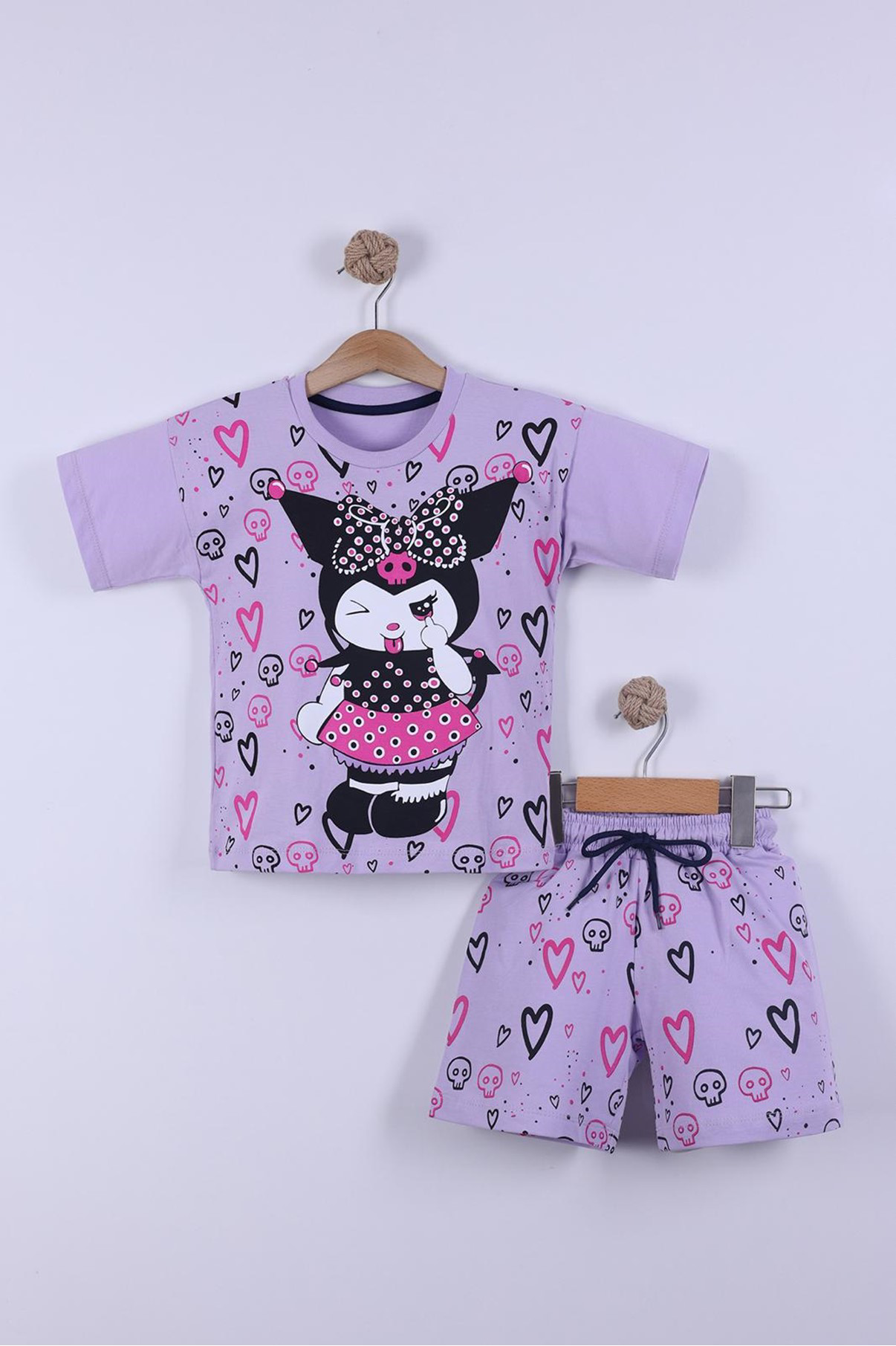 Kuromi Baskılı Kız Çocuk Şortlu Takım 3/6 yaş