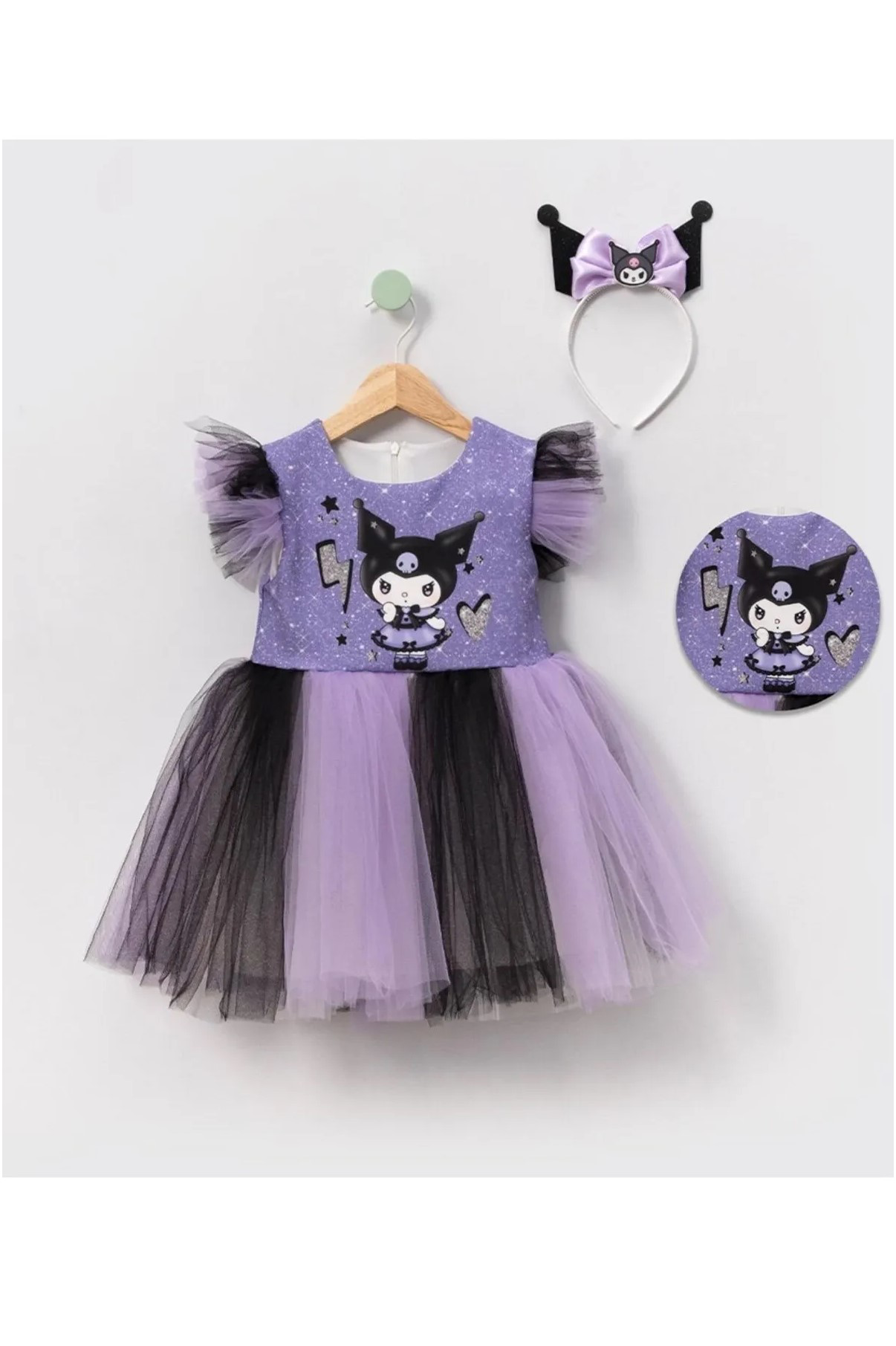 Diamondstar Kuromi Baskılı  Kız Elbise 3/10 Yaş