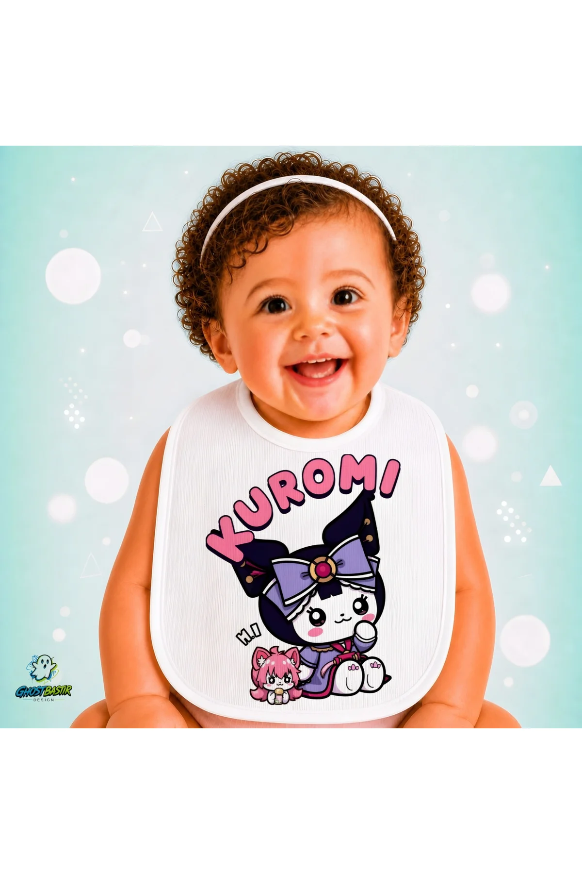 Kuromi Keten Bebek Mama Önlüğü – Yumuşak, Emici, Yıkanabilir, Özel Tasarım P118