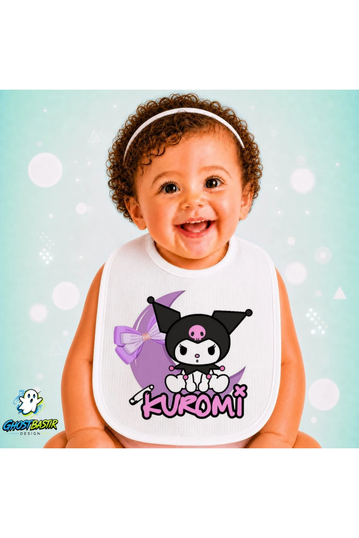 Kuromi Keten Bebek Mama Önlüğü – Yumuşak, Emici, Yıkanabilir, Özel Tasarım P119