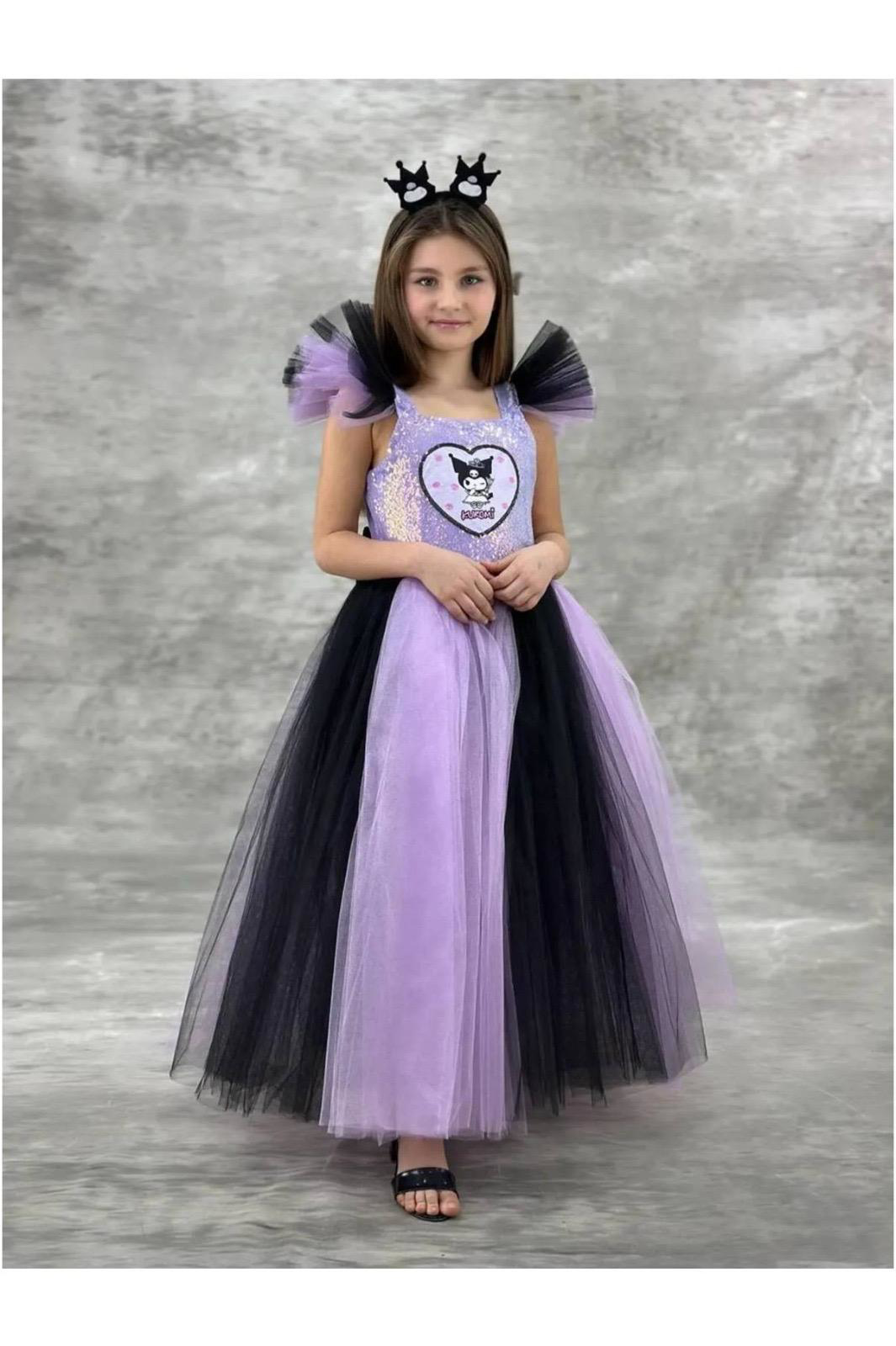 Diamondstar Kuromi Kostümü Kız Çocuk Abiye Elbisesi Doğum Günü Parti Elbisesi