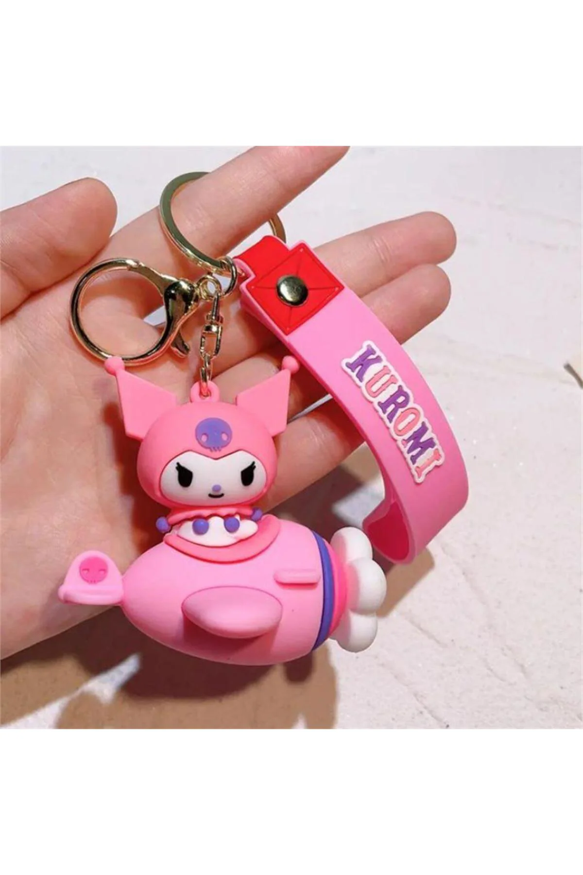 Kuromi Pink Helicopter Silikon Anahtarlık Kuromi Pink Helicopter Silikon Anahtarlık