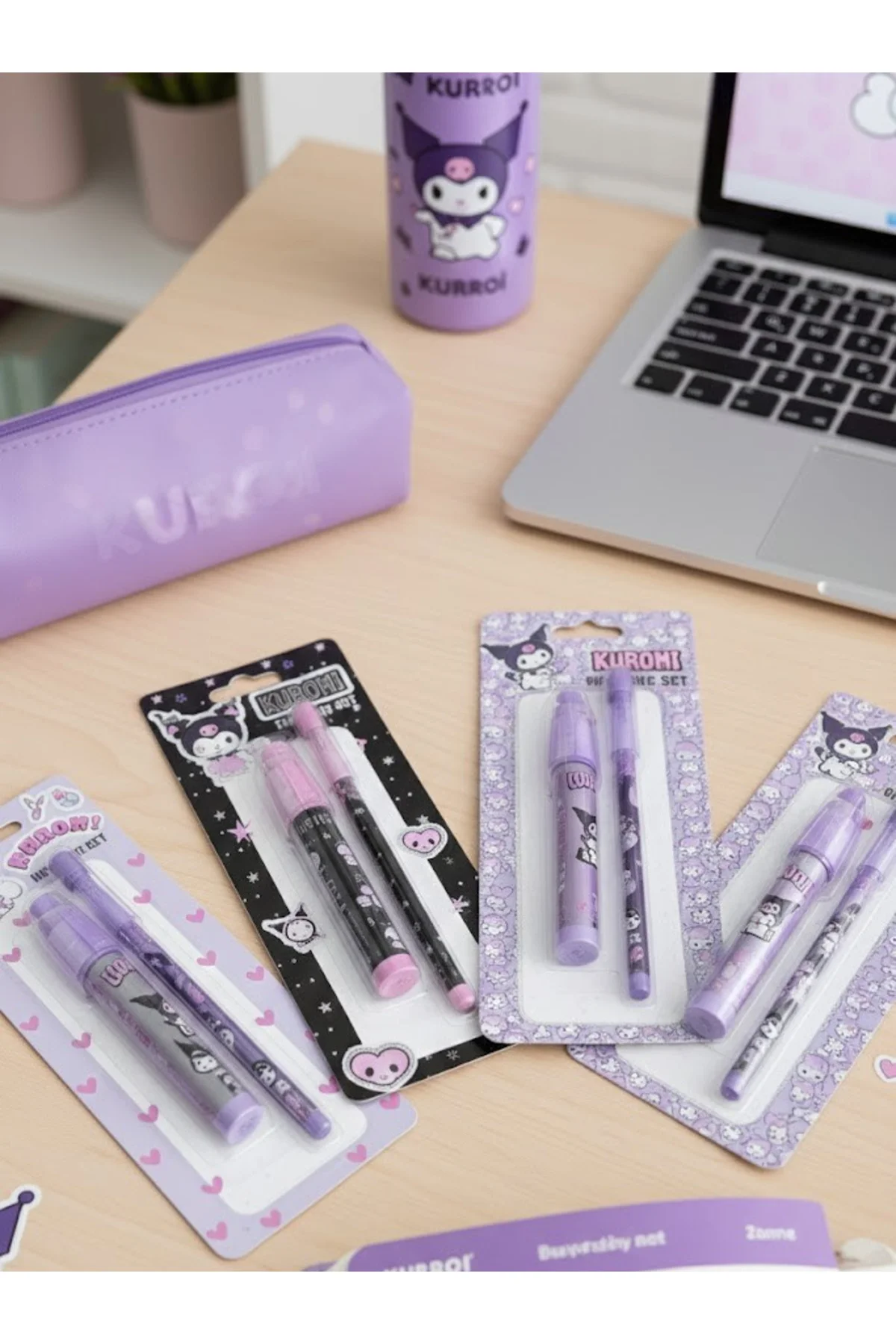 Kuromi Silgi + Kalem Set( kuromi desen rastgele gönderilir)