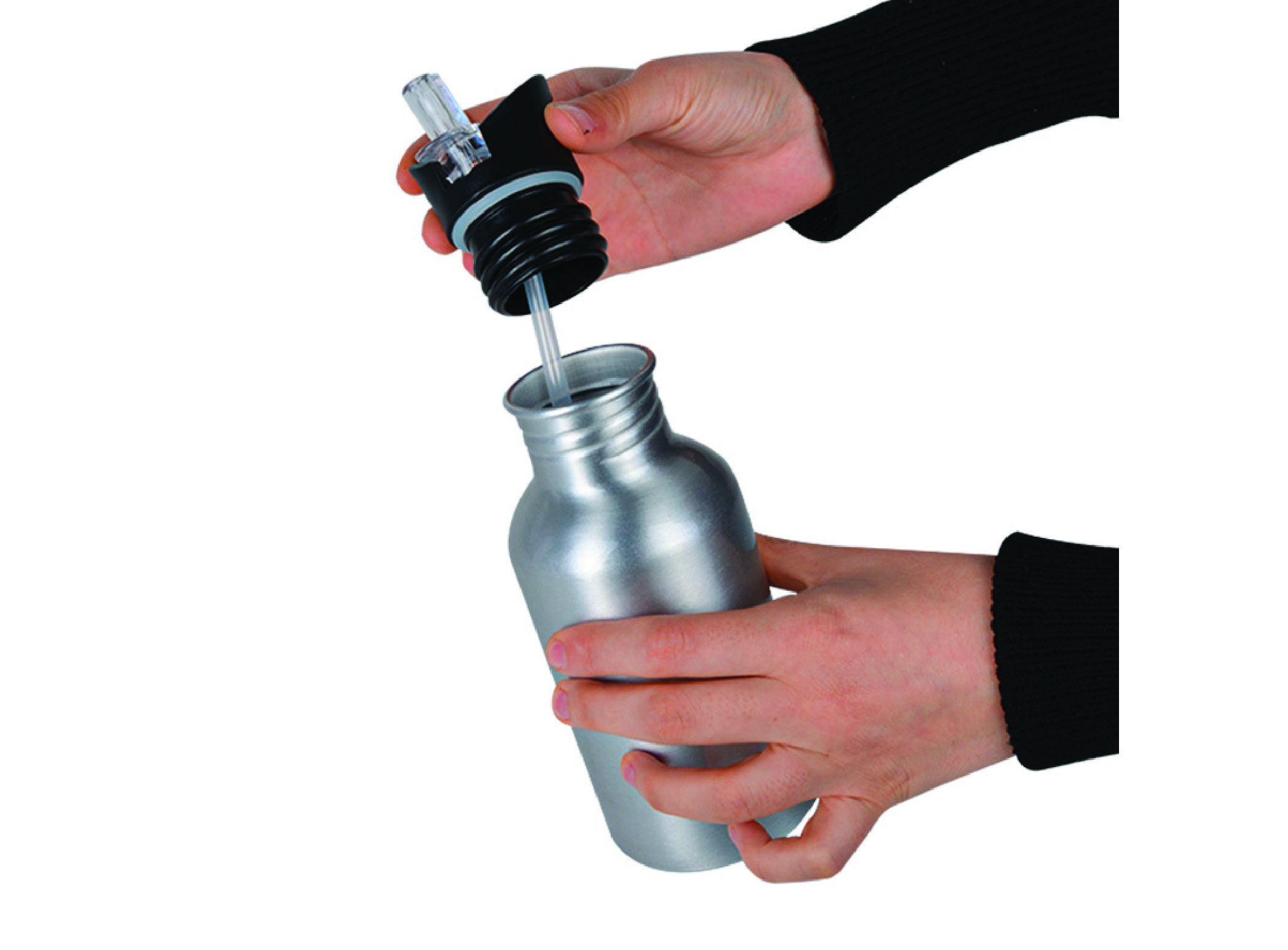 Kuromiii Baskılı Pipetli Kancalı Metal Suluk 600ml. BEYAZ
