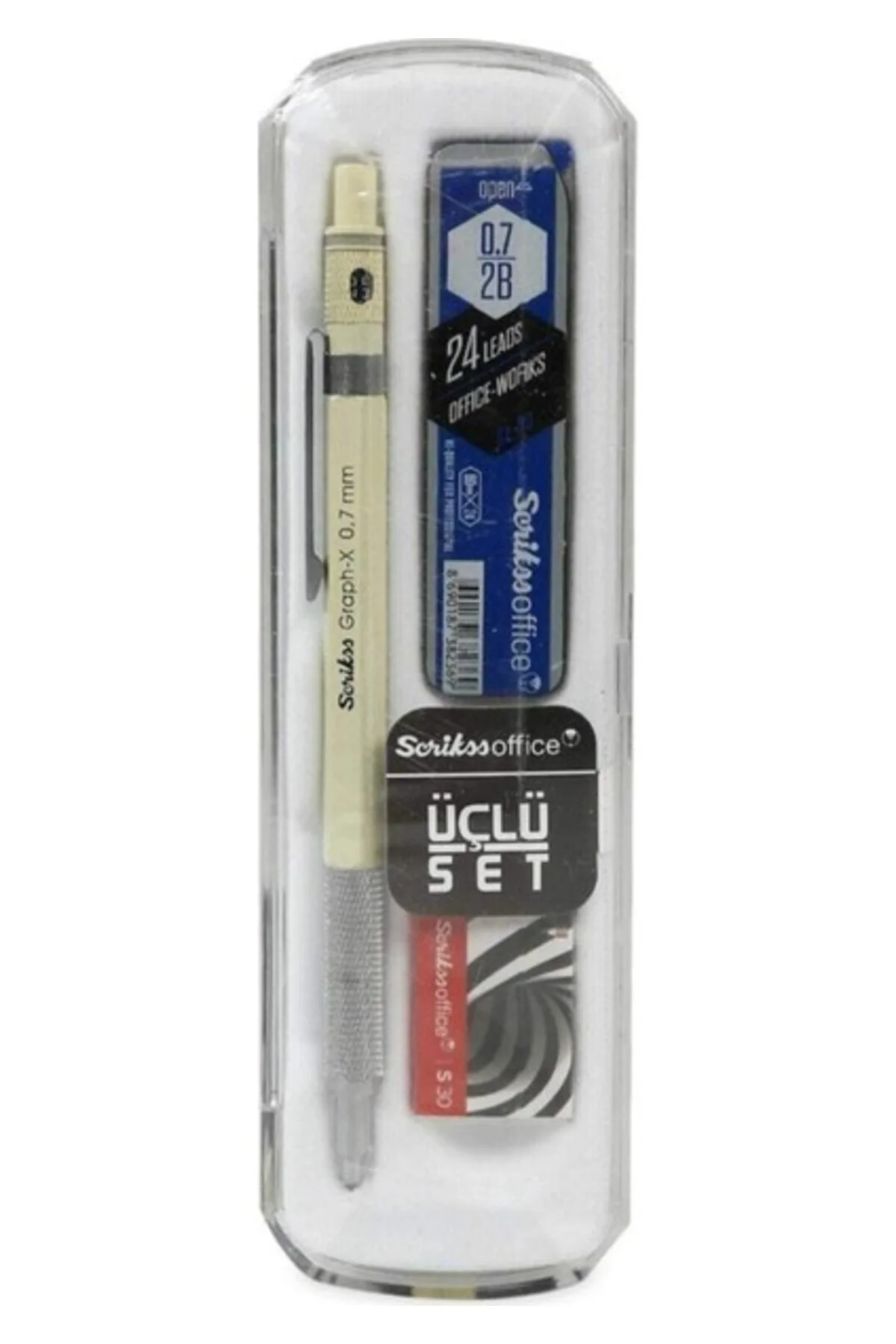 Kurşun Gri Graph-x 0.7 mm Kalem Silgi Uç Seti