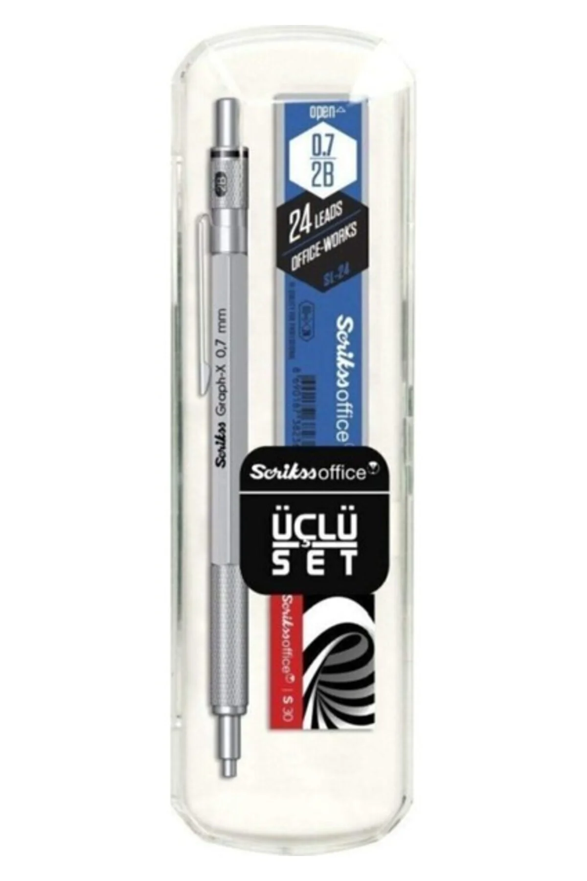 Kurşun Gri Graph-x 0.7 mm Kalem Silgi Uç Seti