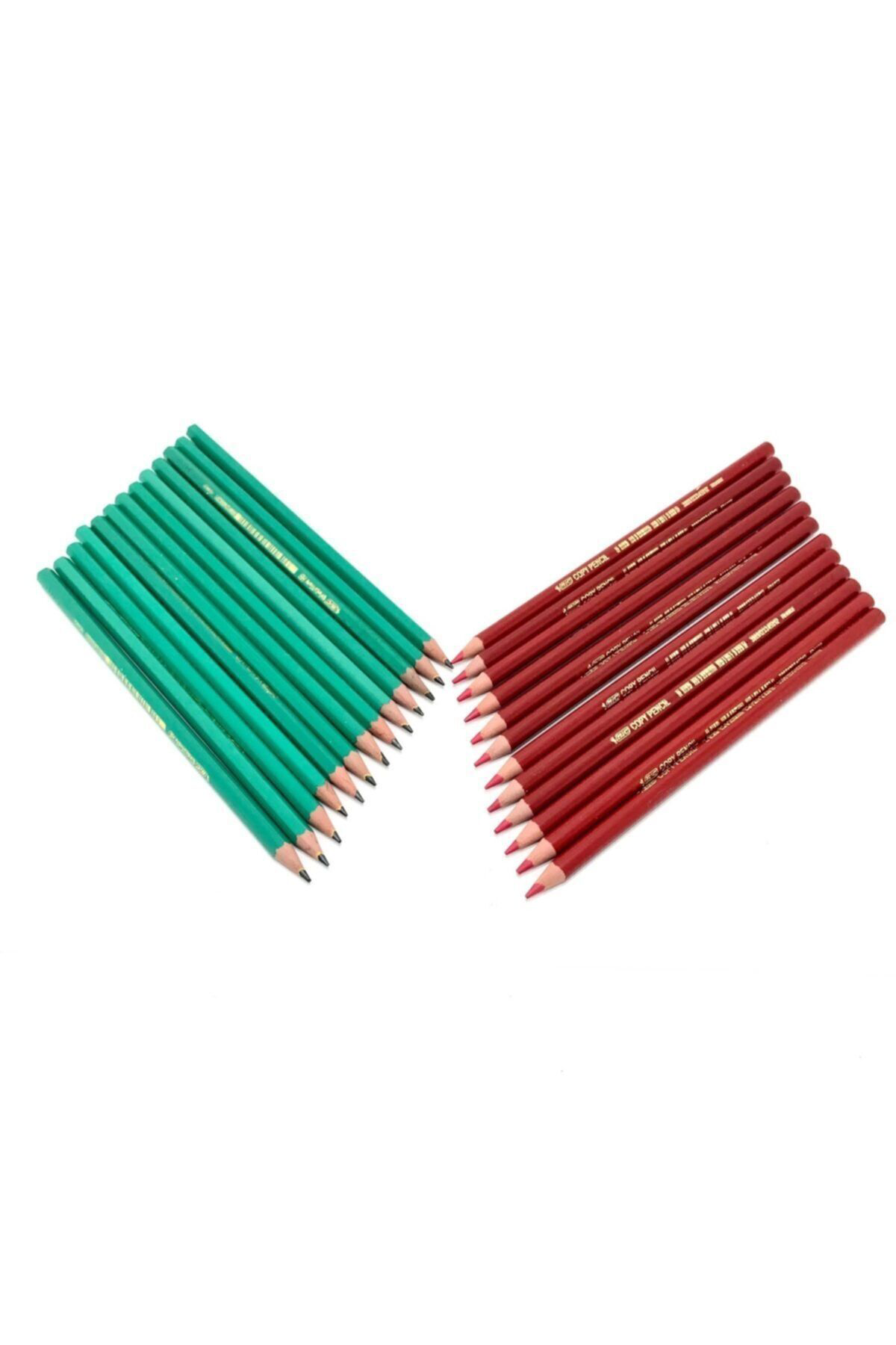 Kurşun Kalem Seti- 2b 650 Ve Kırmızı Kopya Kalemi 12'li Kutu