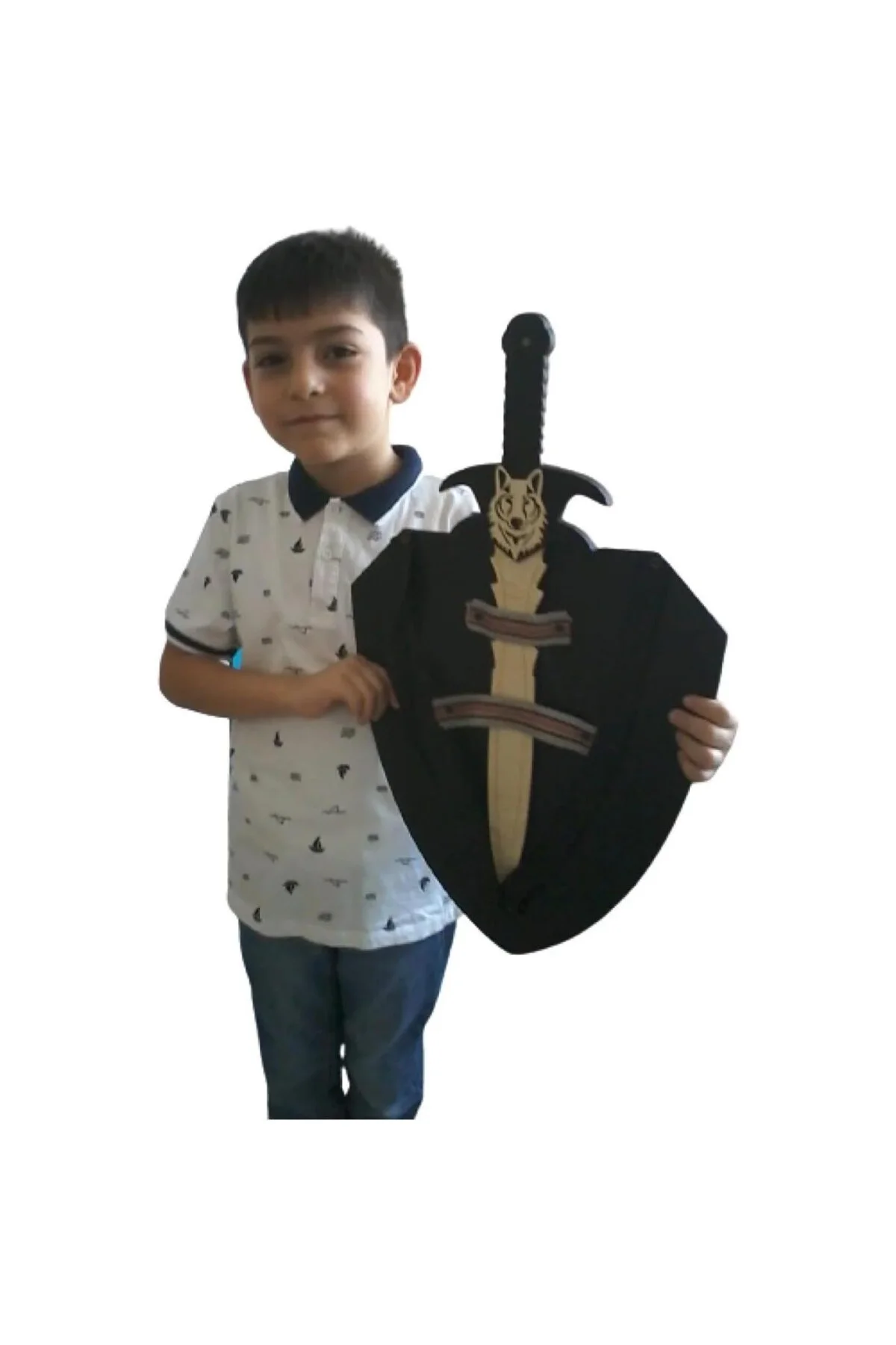 Kurt Başlı Kılıc Kalkan Seti, Ahşap Oyuncak ETİCSET030
