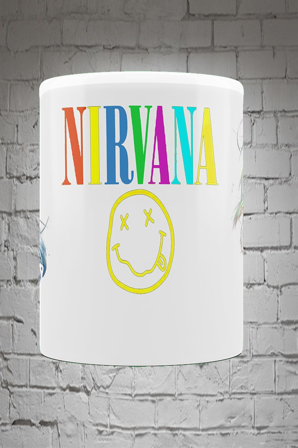 Remonz Kurt Cobain Nırvana 3 Tarafı Baskılı %100 Porselen Kupa