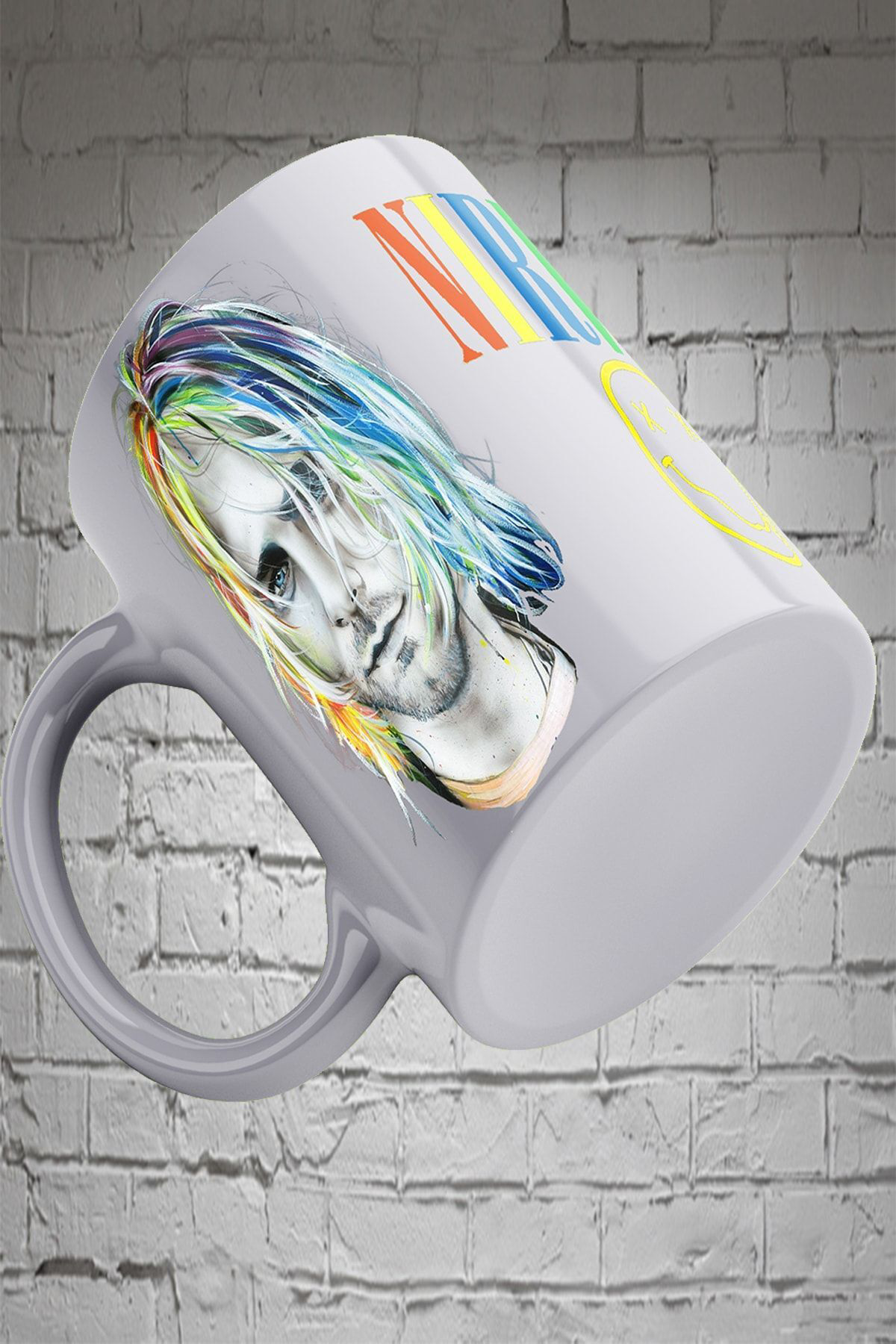 Remonz Kurt Cobain Nırvana 3 Tarafı Baskılı %100 Porselen Kupa