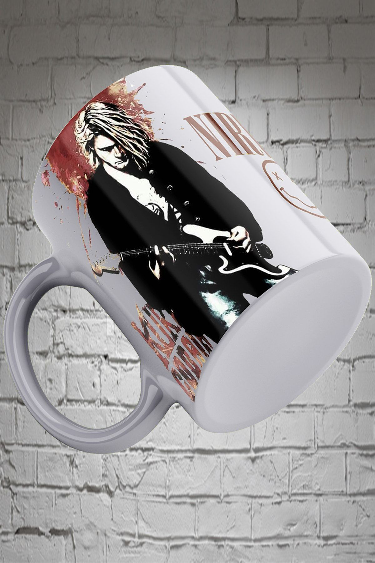 Remonz Kurt Cobain Nırvana 3 Tarafı Baskılı %100 Porselen Kupa