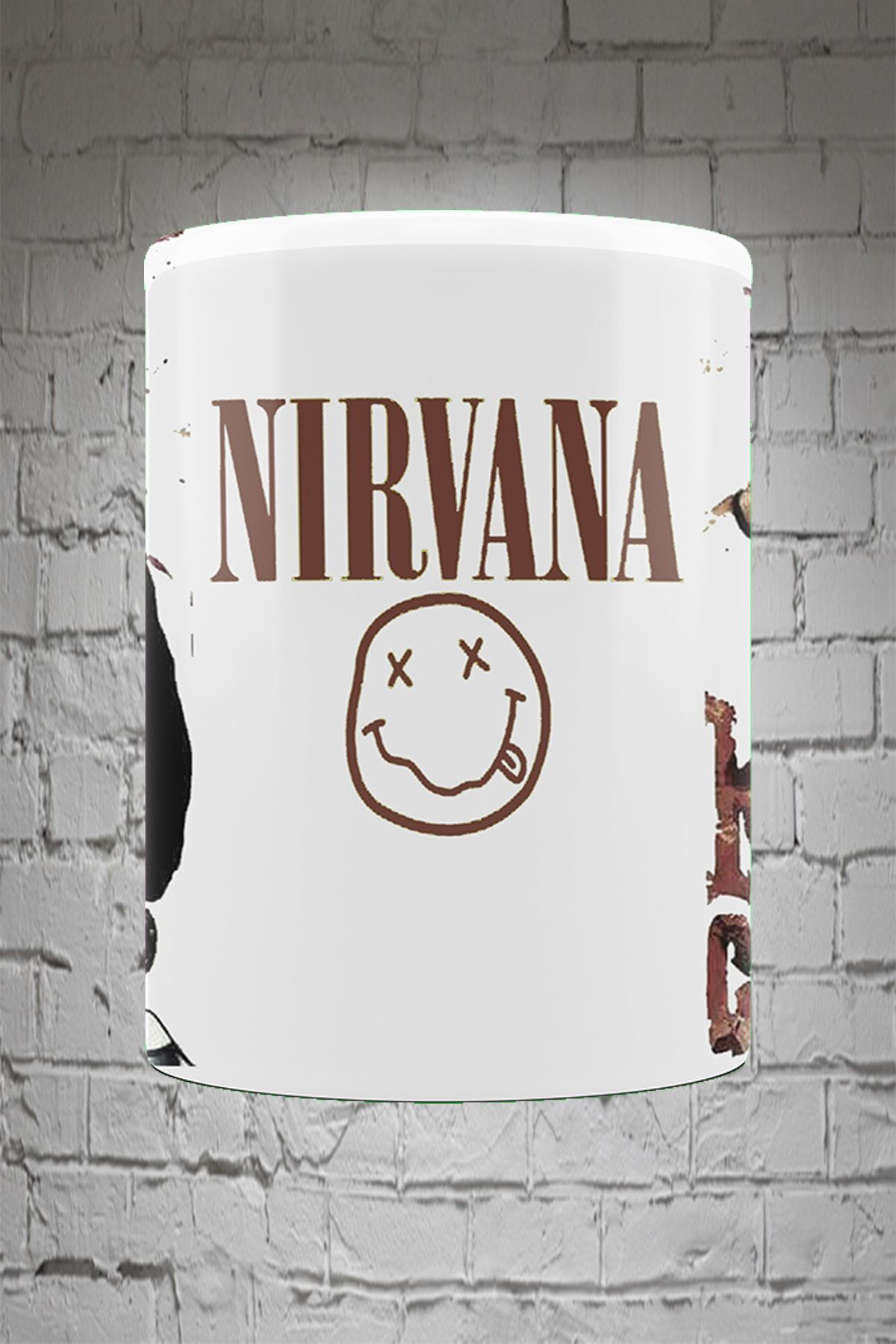 Remonz Kurt Cobain Nırvana 3 Tarafı Baskılı %100 Porselen Kupa