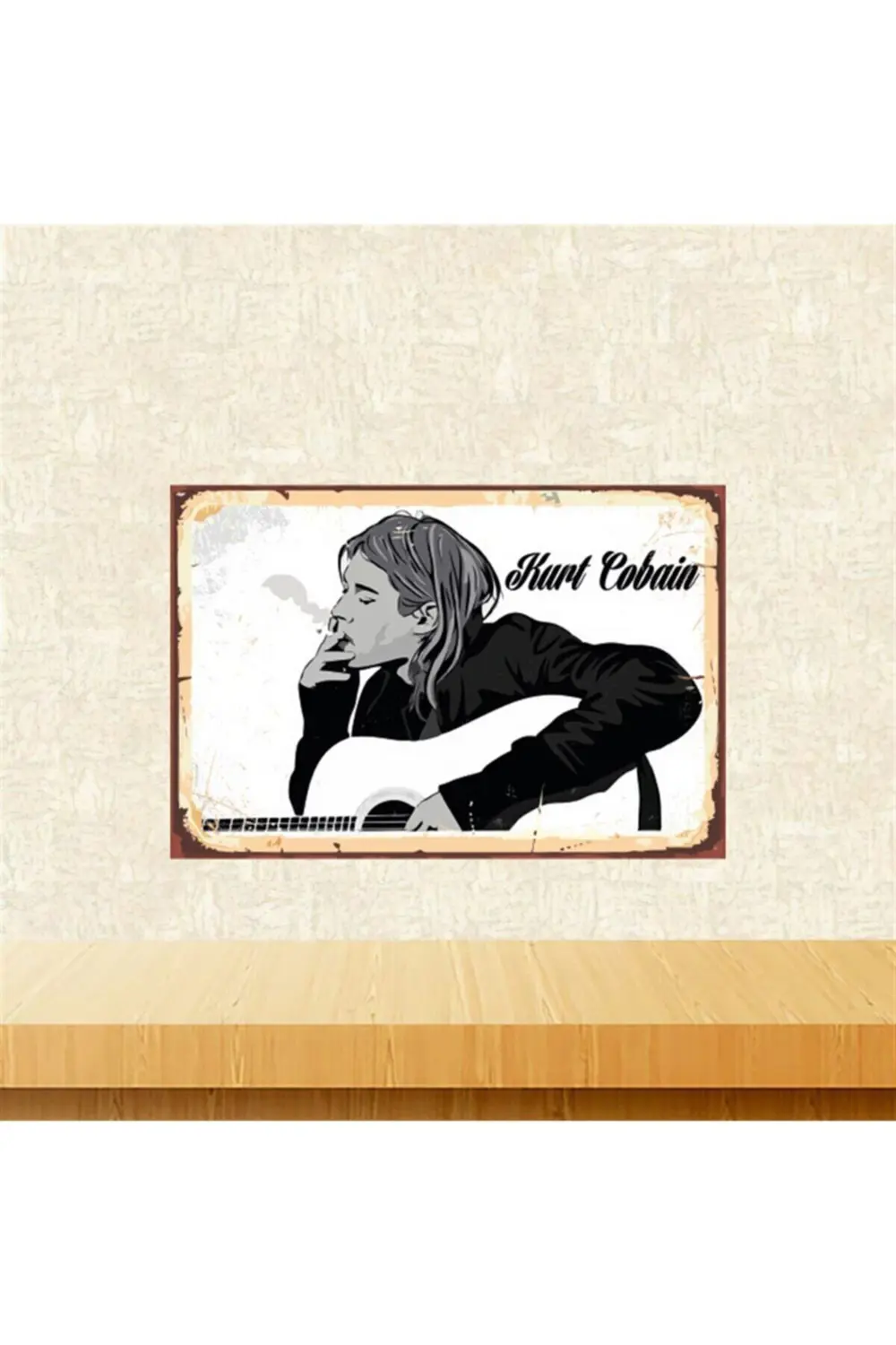 Kurt Cobain Retro Ahşap Tablo Tkfx5506 20-30 cm