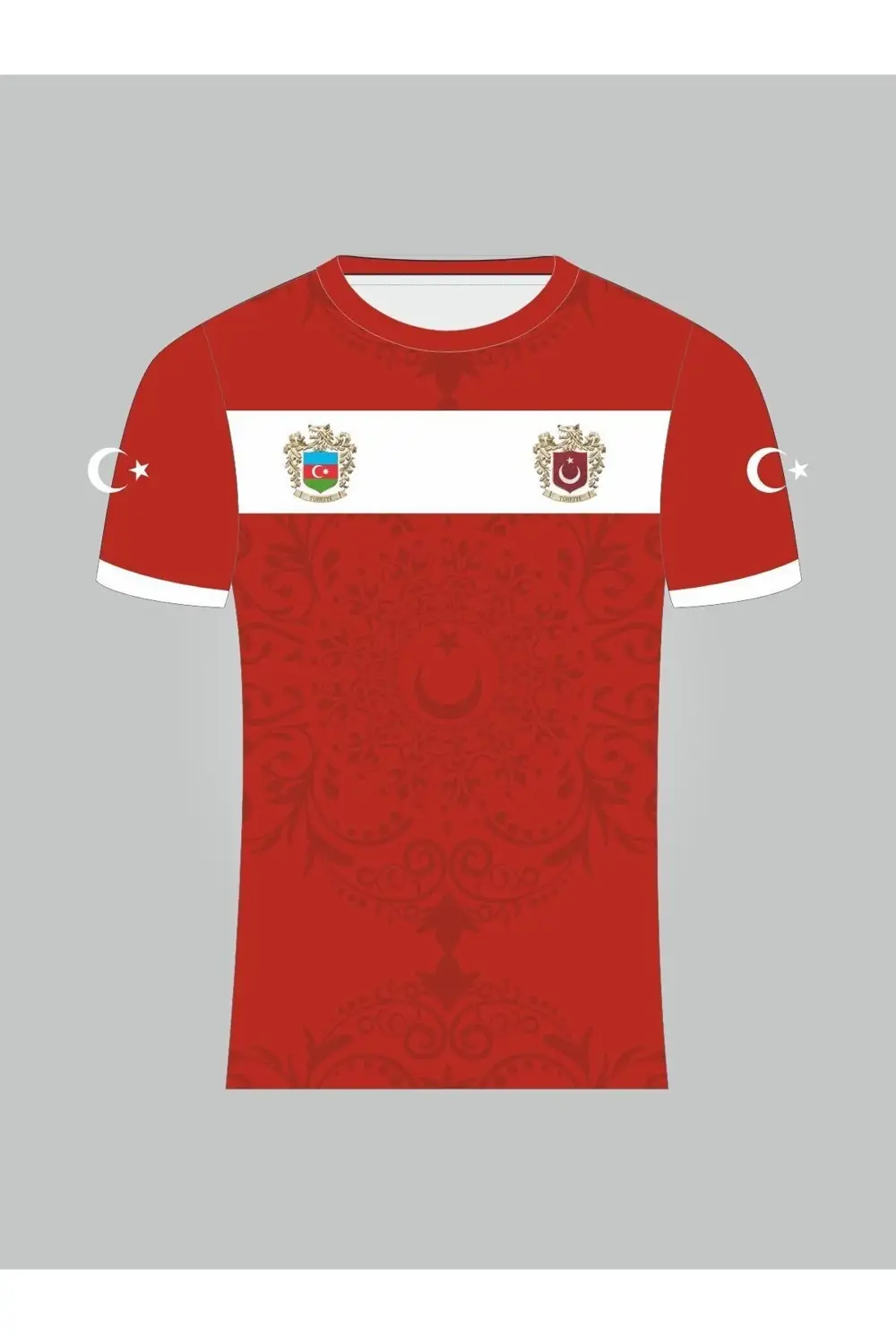 Kurt Motifli Türkiye-Azerbaycan Forması TEK ÜST K0173 (Tek Kelime