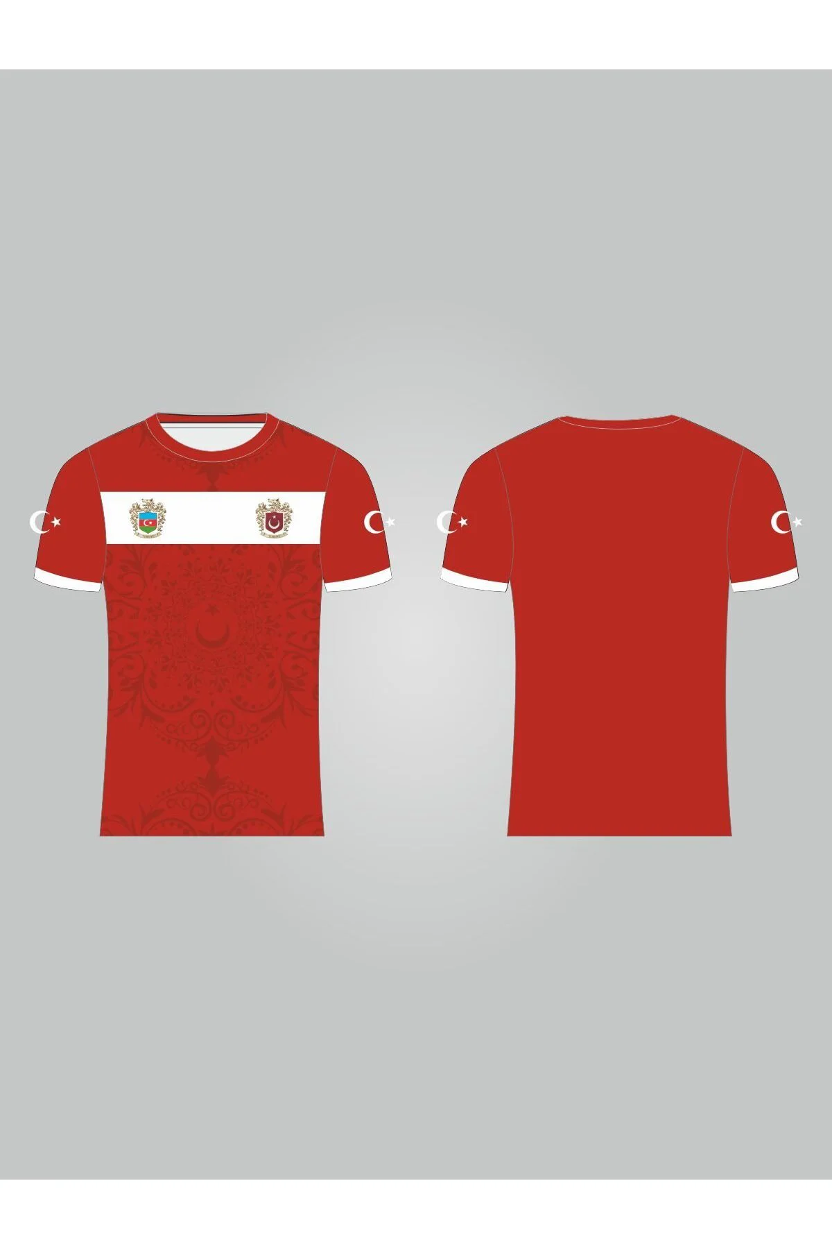 Kurt Motifli Türkiye-Azerbaycan Forması TEK ÜST K0173 (Tek Kelime