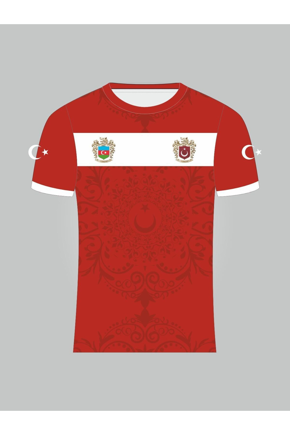 Sportech Kurt Motifli Türkiye-Azerbaycan Forması Tek Üst K0173 (Tek Kelime Sportech Kurt Motifli Türkiye-Azerbaycan Forması Tek Üst K0173 (Tek Kelime