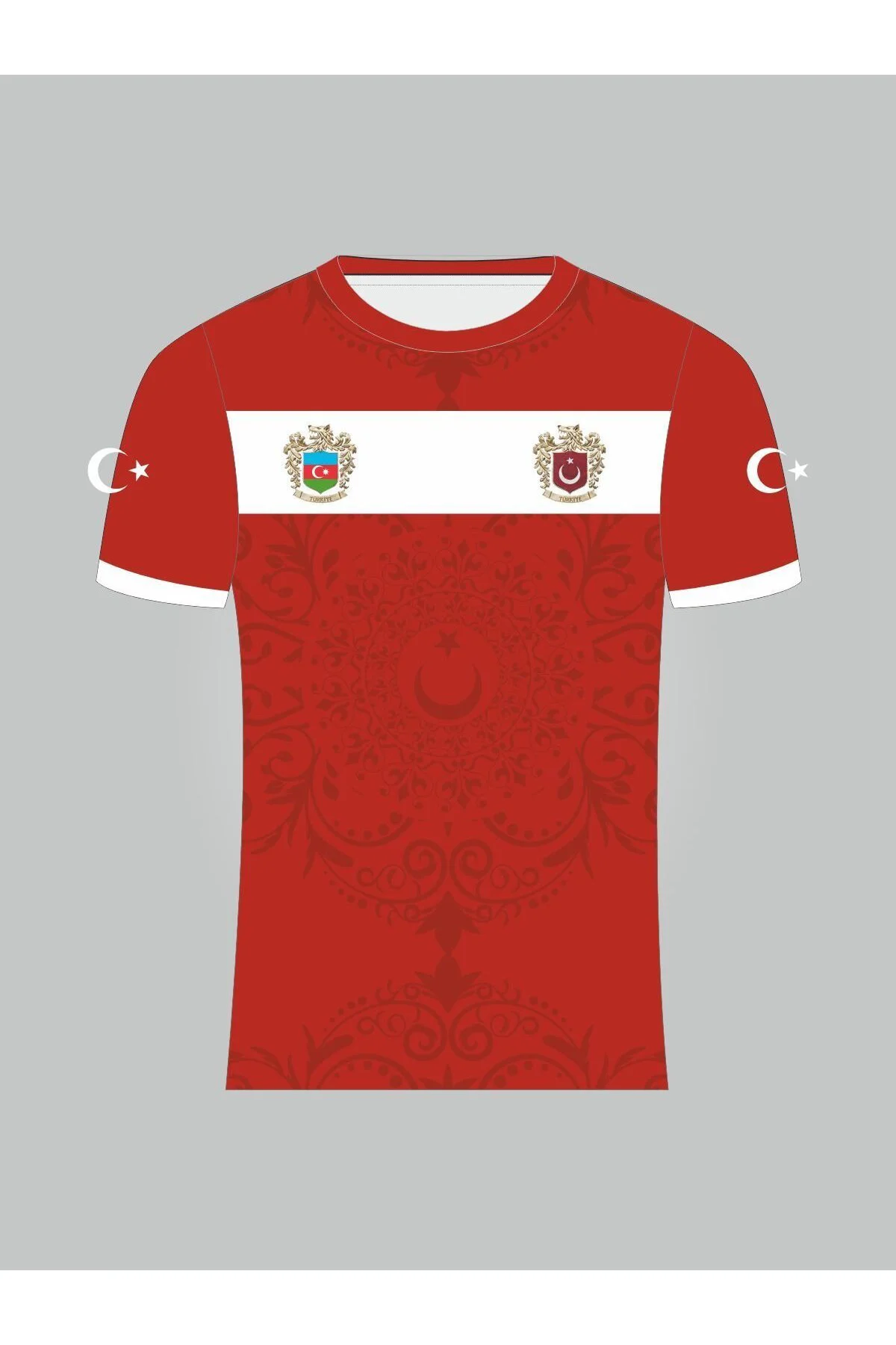 Kurt Motifli Türkiye-Azerbaycan Forması TEK ÜST K0173 (Tek Kelime