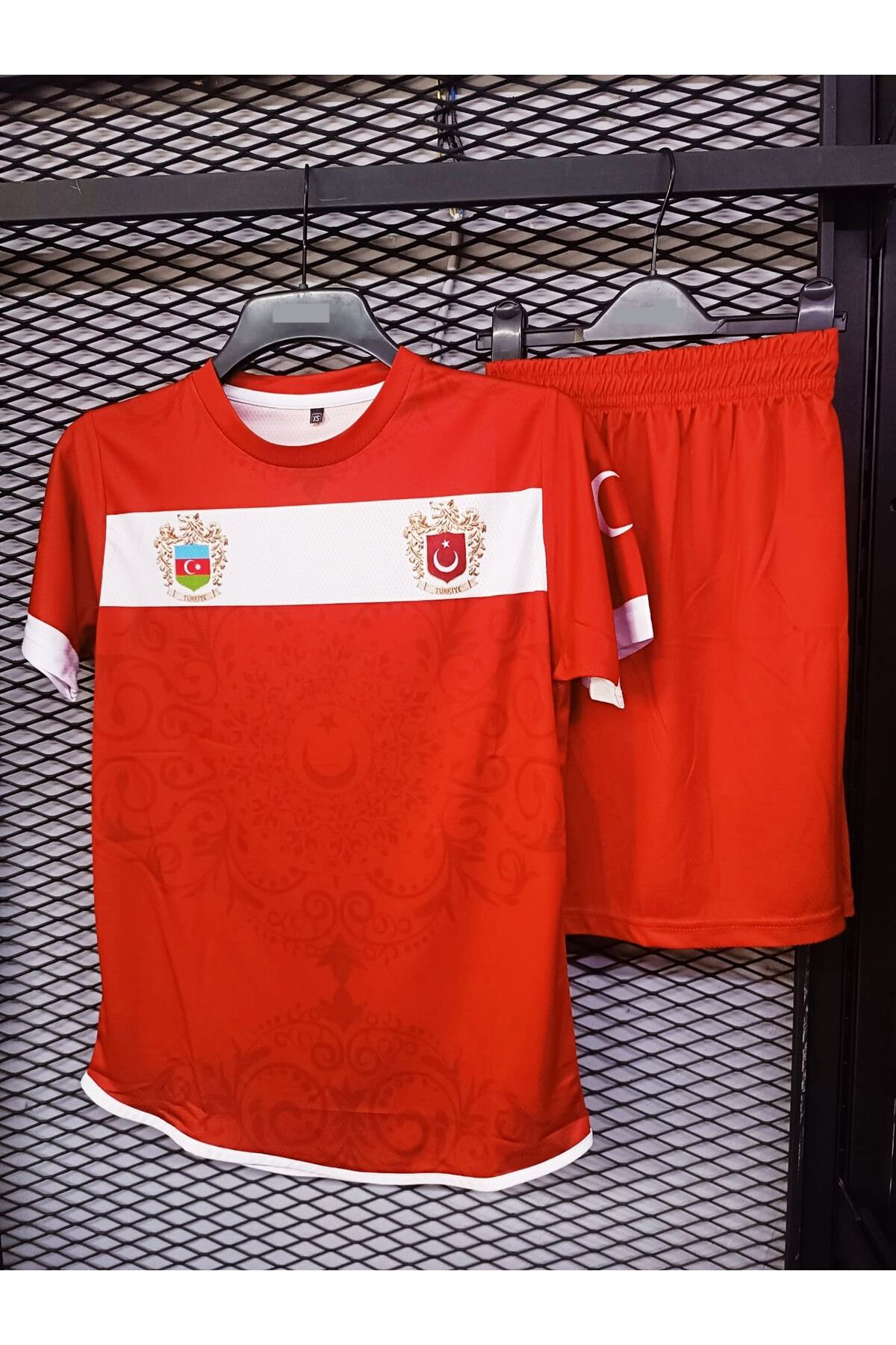 Sportech Kurt Motifli Yeni Nesil Türkiye-Azerbaycan Forma Takımı K0169 (Te