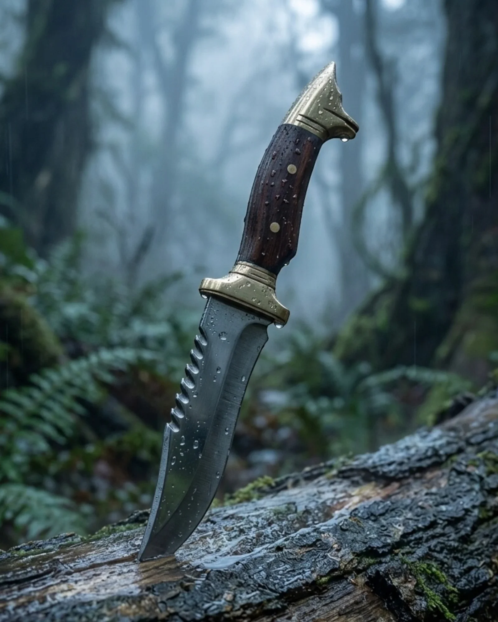 Kurtbaşlı Ahşap Saplı Av ve Kamp Bıçağı Kurtbaşlı Ahşap Saplı Av ve Kamp Bıçağı
