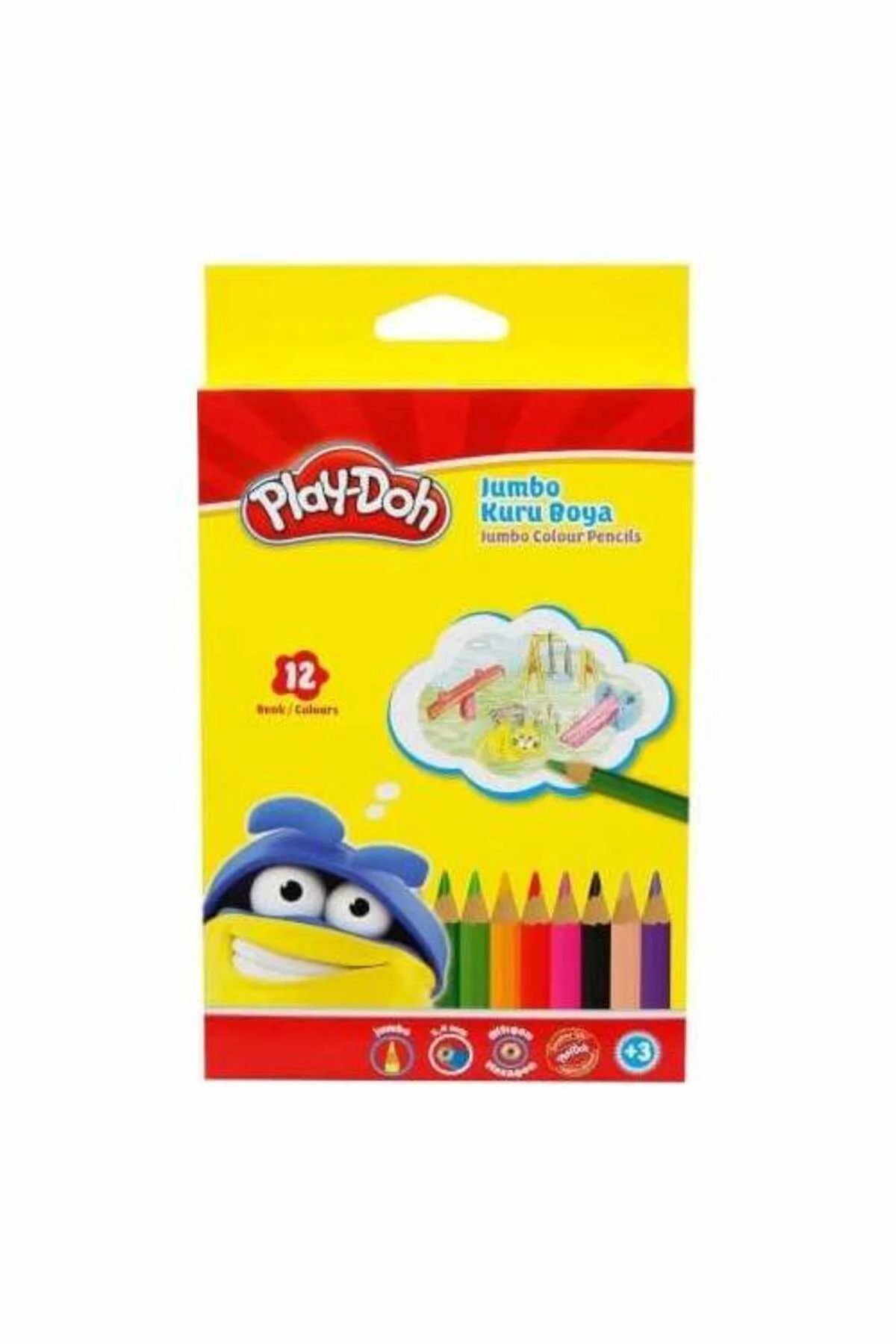 Kuru Boya 12 Renk Üçgen Jumbo Woodfree