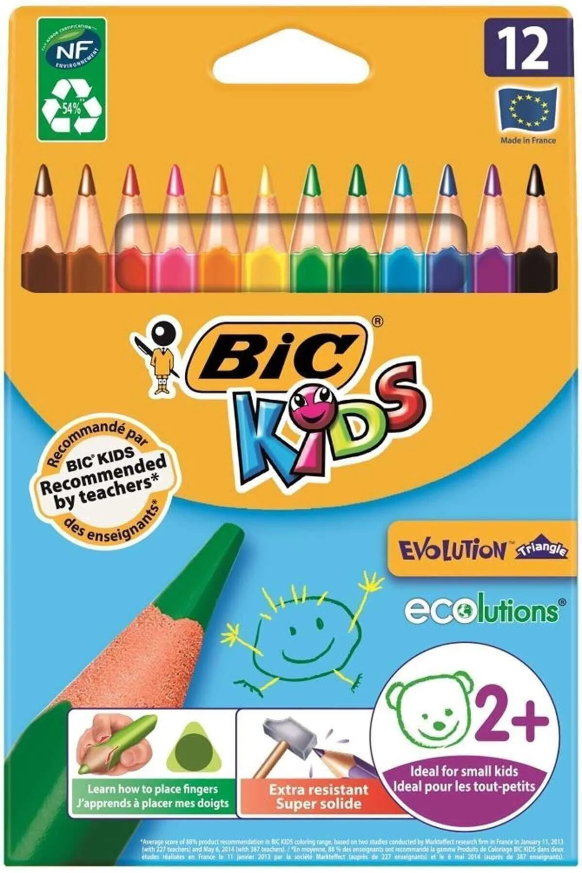 Kuru Boya Kids Evolution Triangle Üçgen Jumbo Boya Kalemi 12 Renk