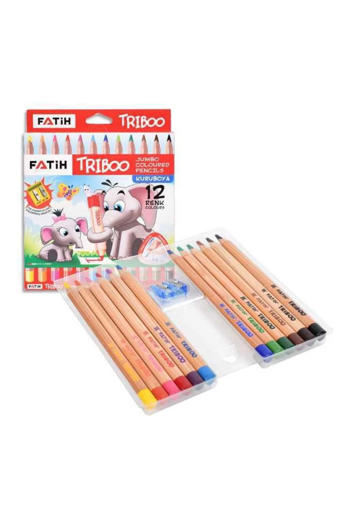 Kuru Boya Natural Üçgen Jumbo Triboo Tam Boy 12 Renk 33426