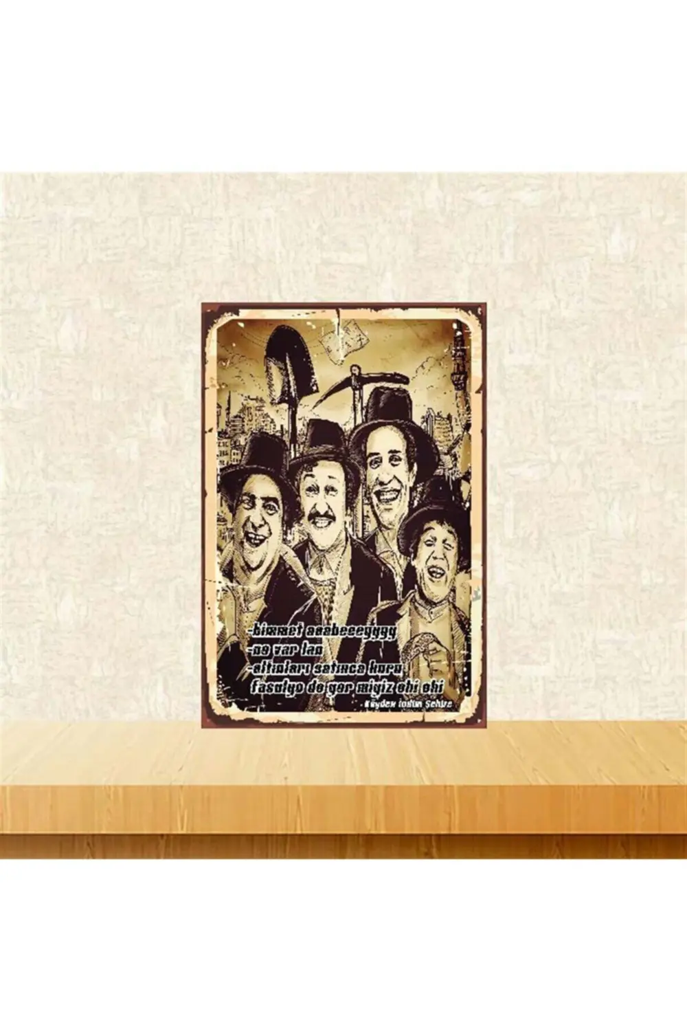Kuru Fasulye De Yer Miyiz 20-30 Cm Retro Ahşap Poster