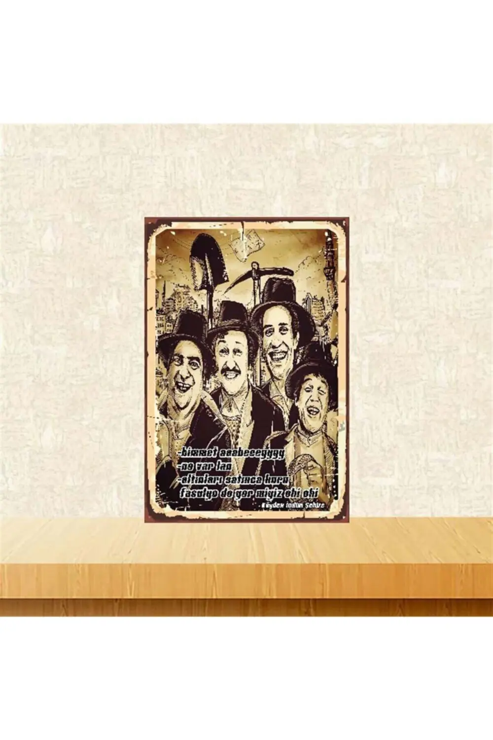 Kuru Fasulye De Yer Miyiz 20-30 Cm Retro Ahşap Poster