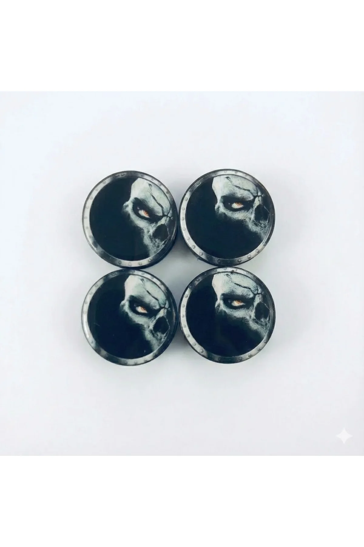 Kuru Kafa Ghost Damla Geçme Jant Göbek Kapağı 4’Lü Set 55/58Mm Siyah Kuru Kafa Ghost Damla Geçme Jant Göbek Kapağı 4’Lü Set 55/58Mm Siyah