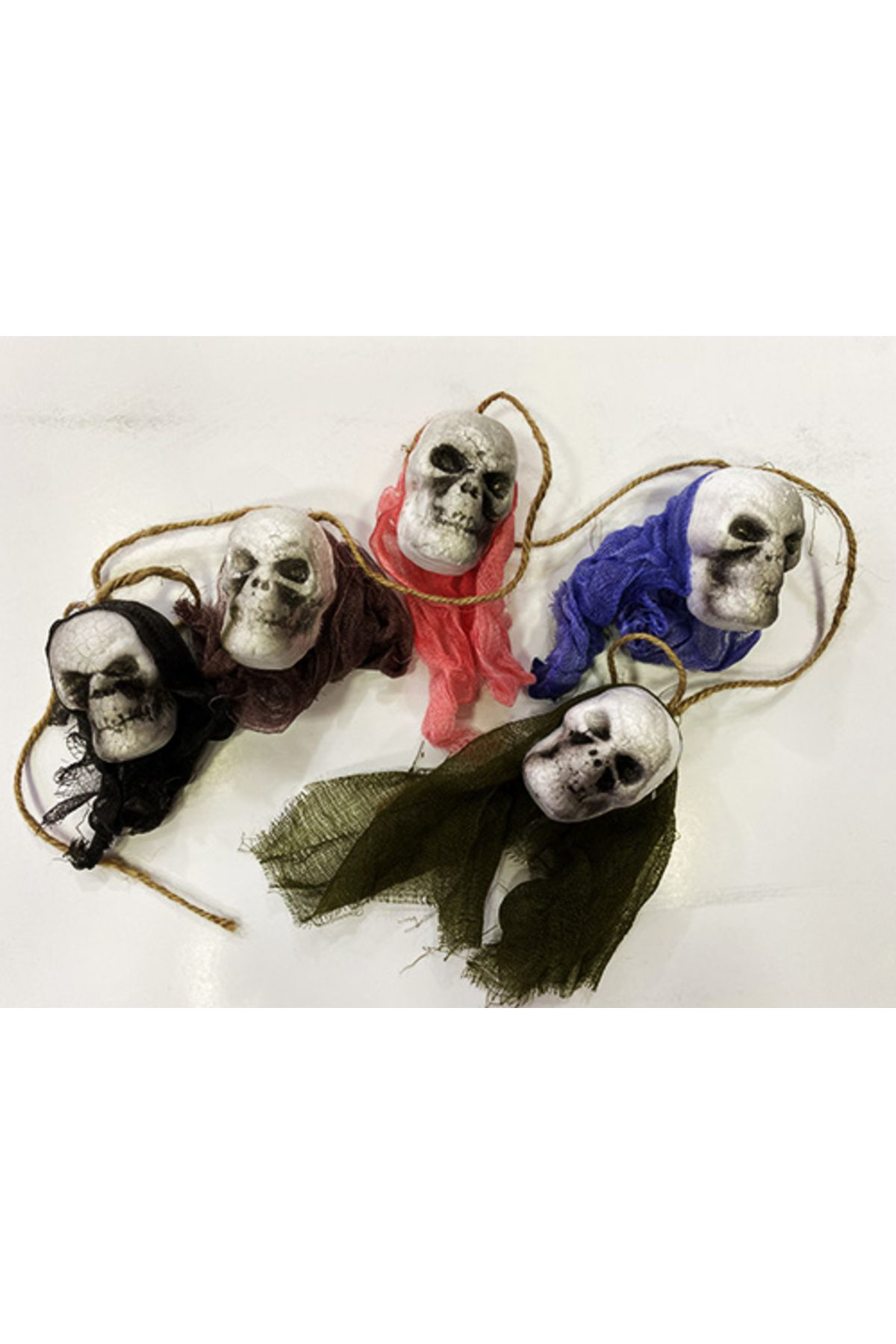 Ok Aksesuar Kuru Kafa Şekilli Asmalı Süs İskelet Kafalar 5 Adet 120 Cm  Go506