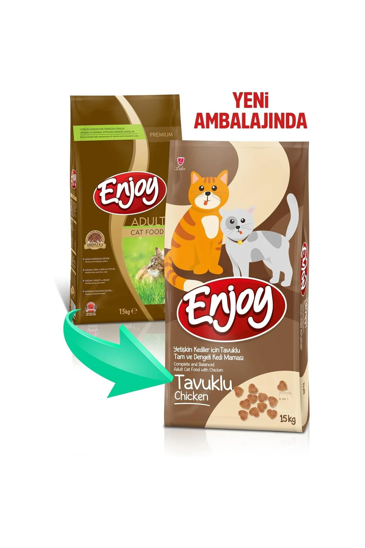 Kuru Kedi Maması, Tavuklu, Yetişkin, 15 Kg Kahverengi