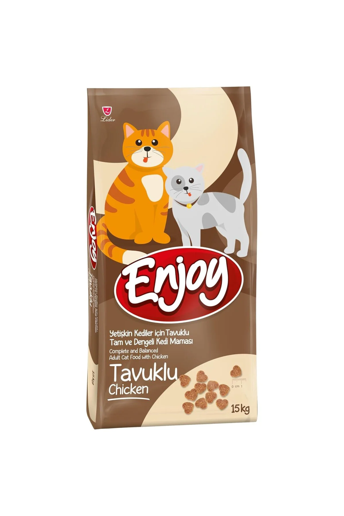 Kuru Kedi Maması, Tavuklu, Yetişkin, 15 Kg Kahverengi