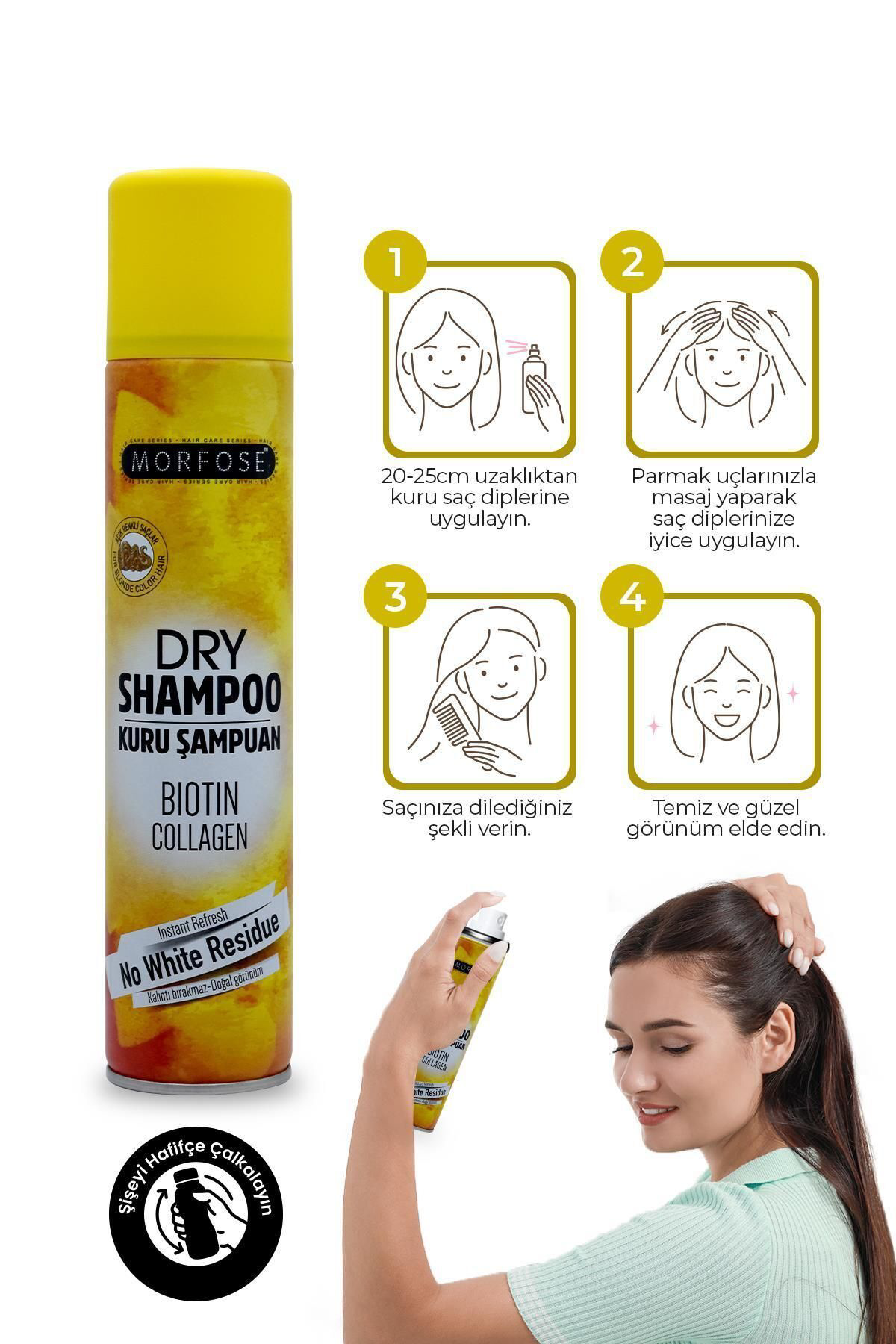 Morfose Kuru Şampuan Açik Renkli Saçlar İçin Biotin+Collagen İçerikli Kal