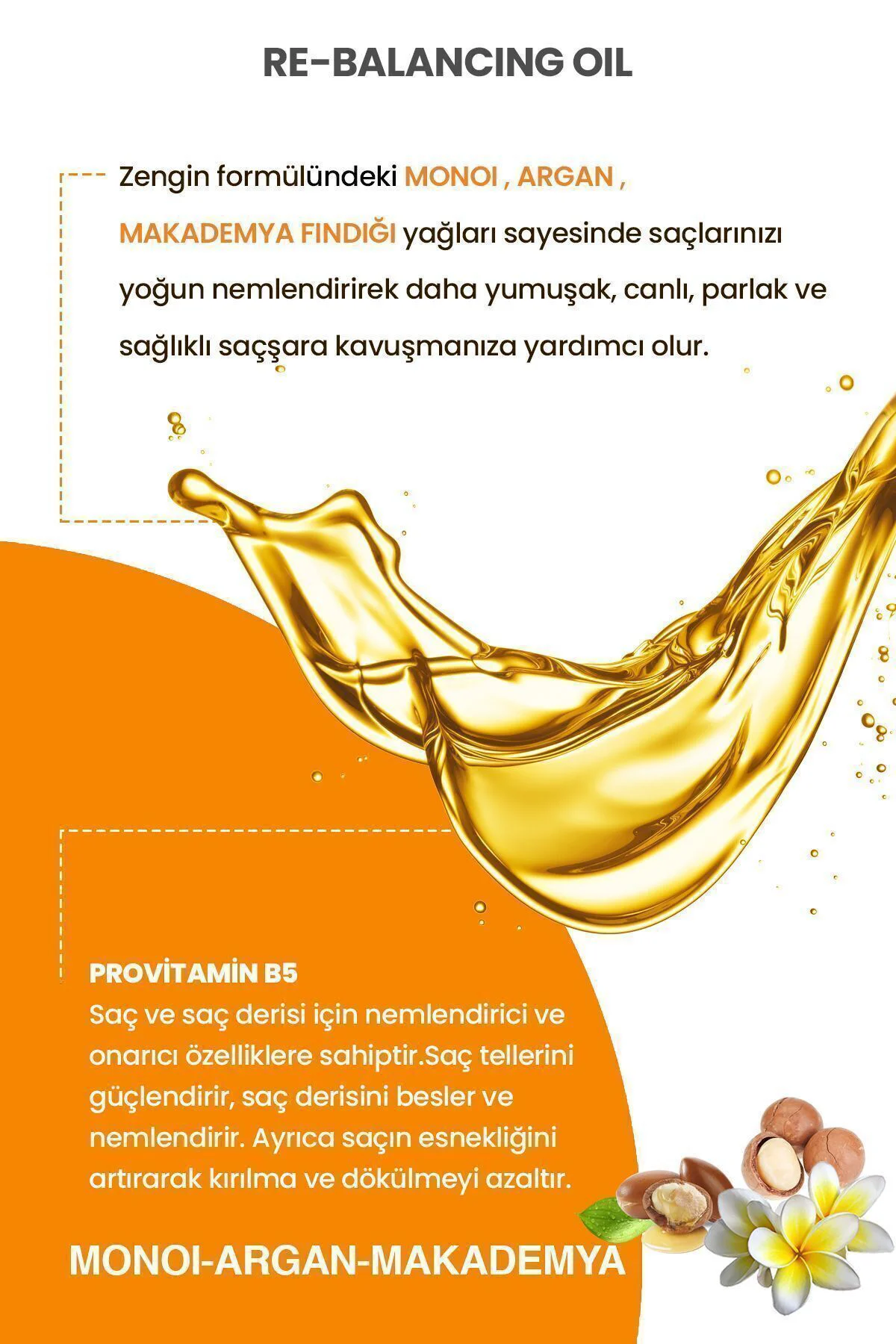 Kuru Ve Yıpranmış Saçlar Için Monoi - Argan Ve Makademya Yağ Içerikli Saç Bakım Yağı 100 ml