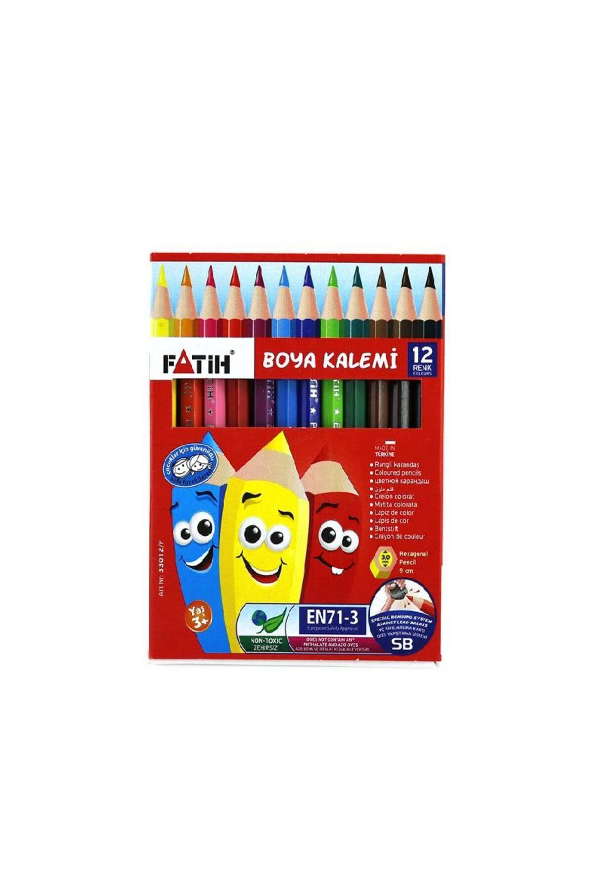 Fatih Kuruboya Kalemi 12 Renk Yarim Boy 33012