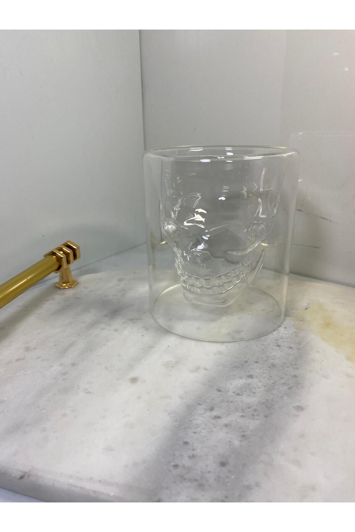 Elif Aksesuar Kurukafa Cam Bardak