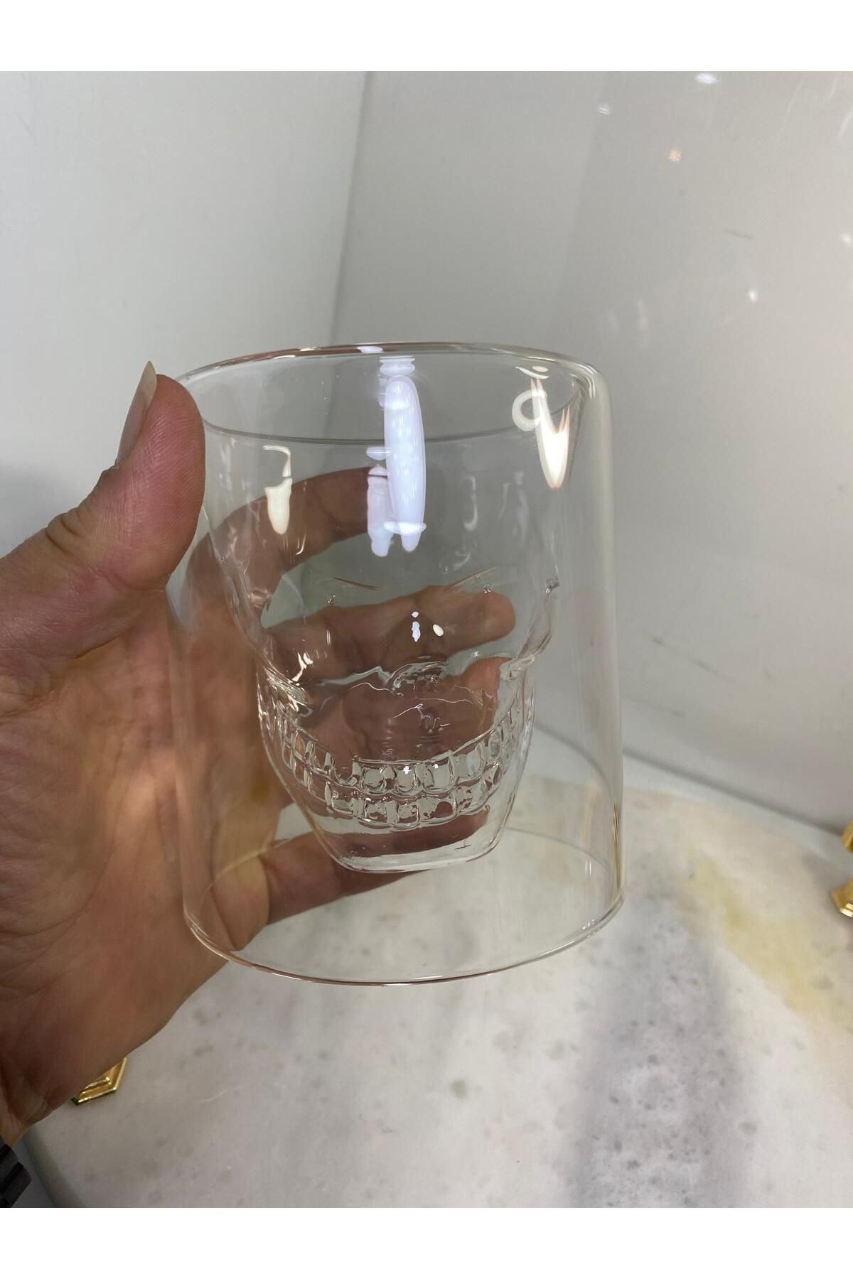 Elif Aksesuar Kurukafa Cam Bardak