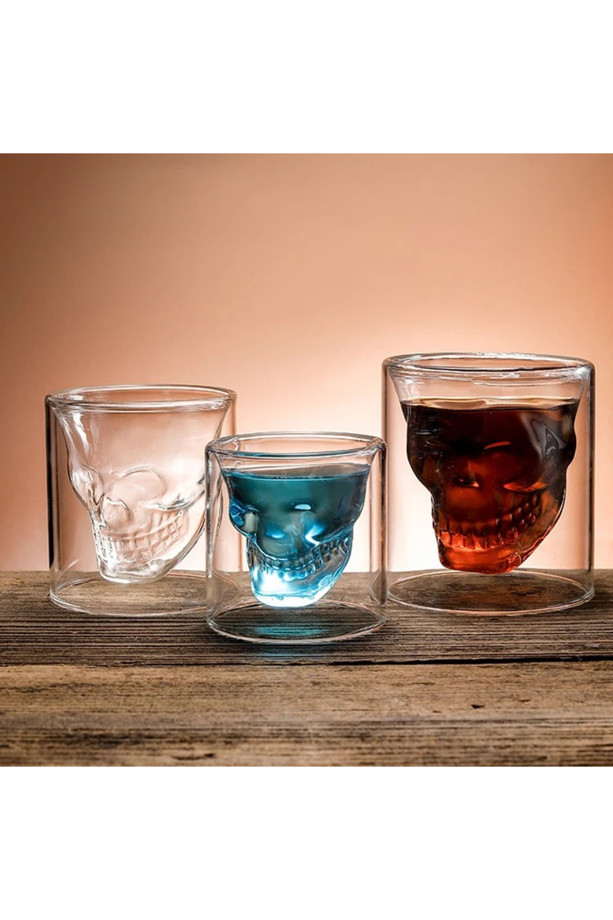 Elif Aksesuar Kurukafa Cam Bardak