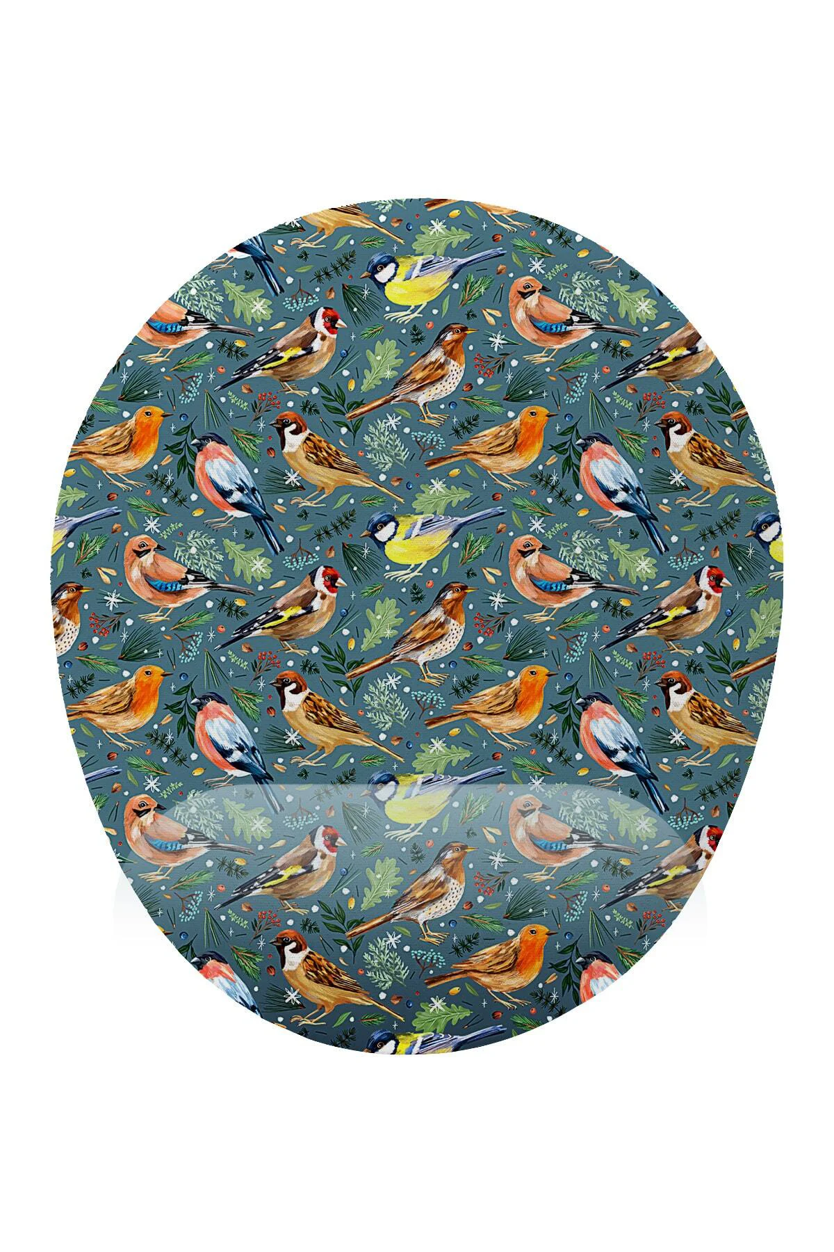 Kuş Desenli Bilek Destekli Mouse Pad Ergonomik Kaymaz Taban Mouse