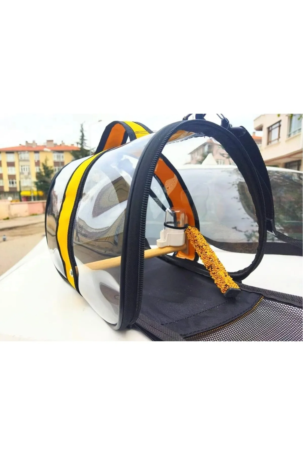 Kuş Taşıma Çantası Suluklu Tünekli 32x22x20 Büyük Boy 1. Kalite,