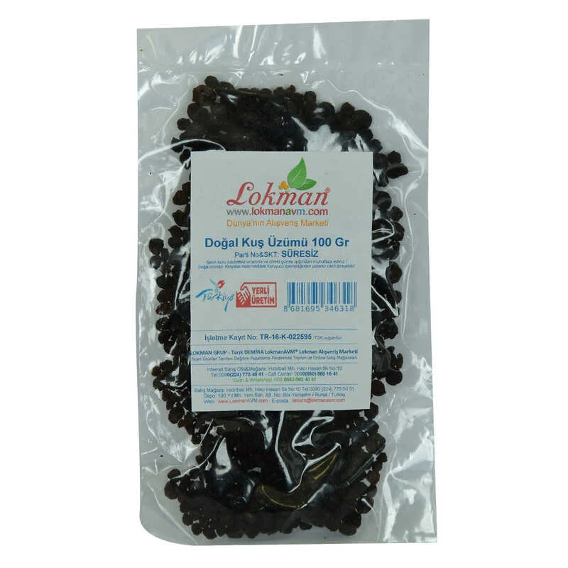 Kuş Üzümü - %100 Doğal Kuru Üzüm 100 Gr Paket Fiyatı, Yorumları ve Özellikleri