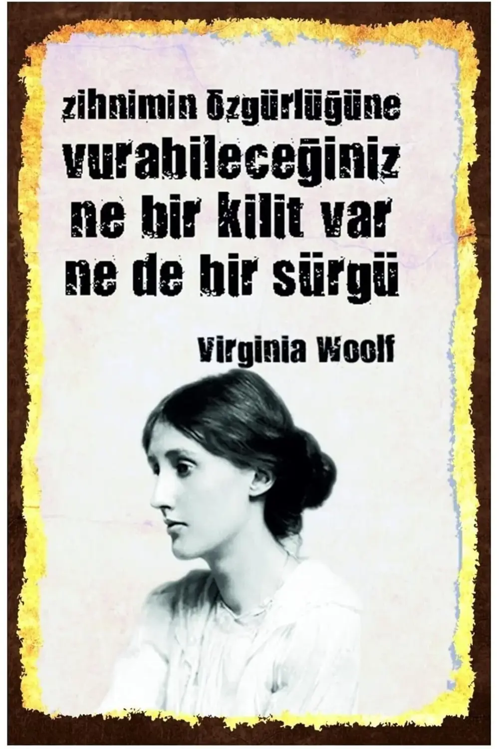 Kuşe Kağıt Duvar Posteri Ne Bir Kilit Var Ne De Bir Sürgü Retro D