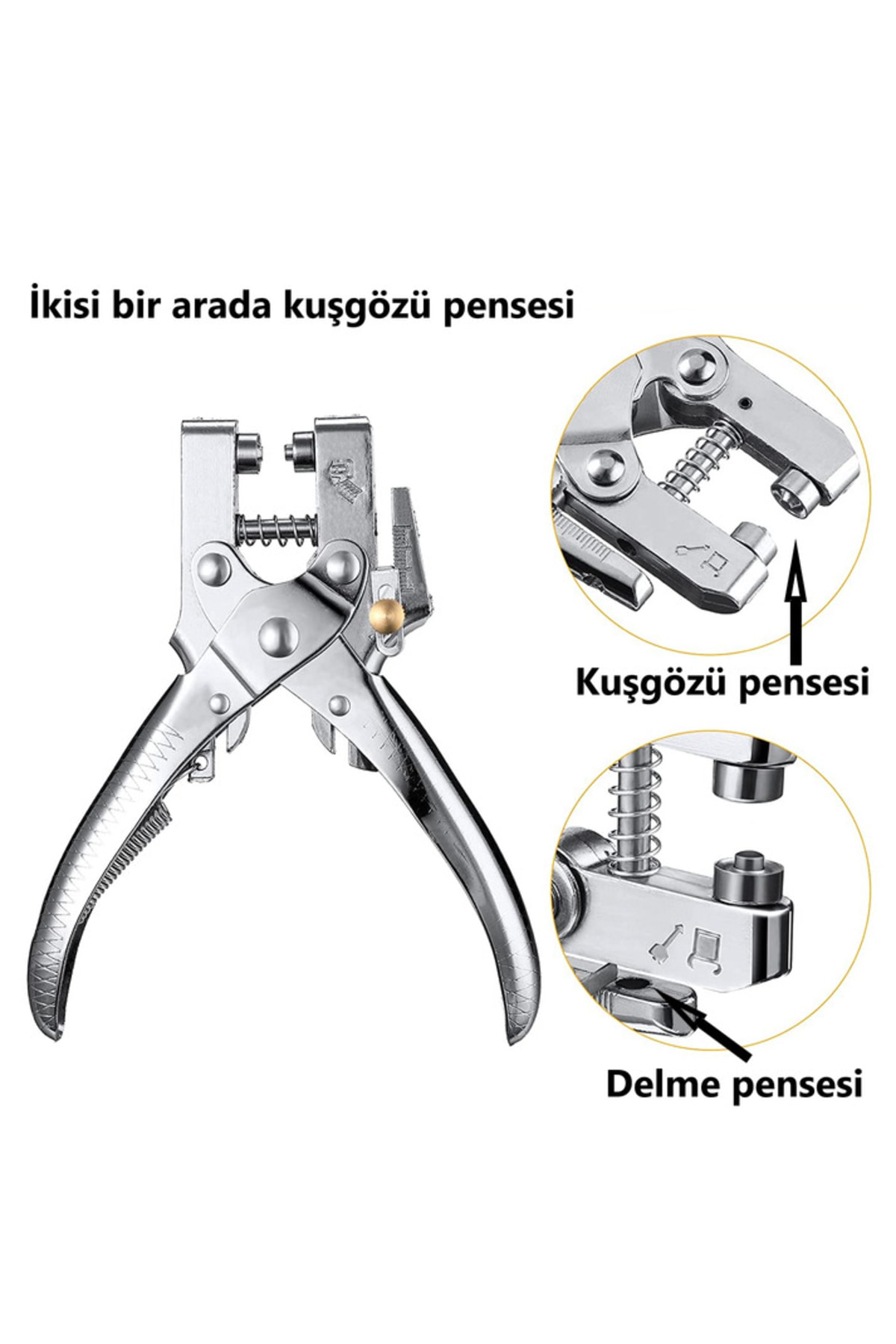 Tuhafiyecimiz Kuşgözü El Montaj Pensesi Ve Delici - Kopça Makinesi (100 Adet Ku