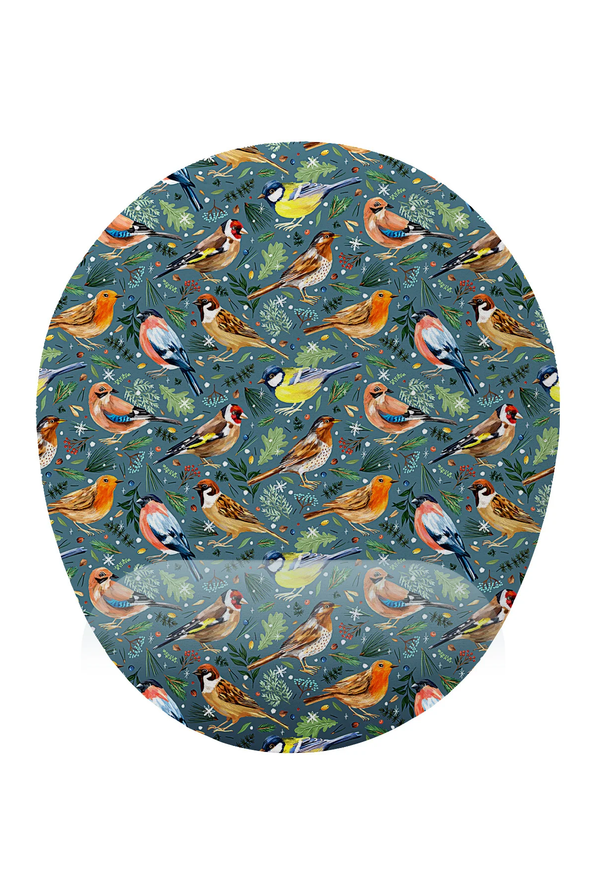 Kuşlar Desenli Bilek DestekliKaymaz Buruşmaz Kırılmaz Mouse Pad